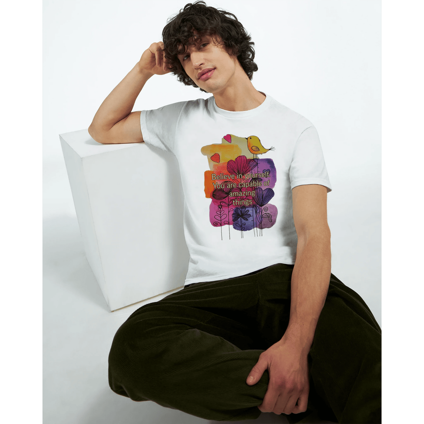 Heavyweight Unisex Crewneck T-shirt | Gildan® 5000 White - T.Eddy’s Art Studio