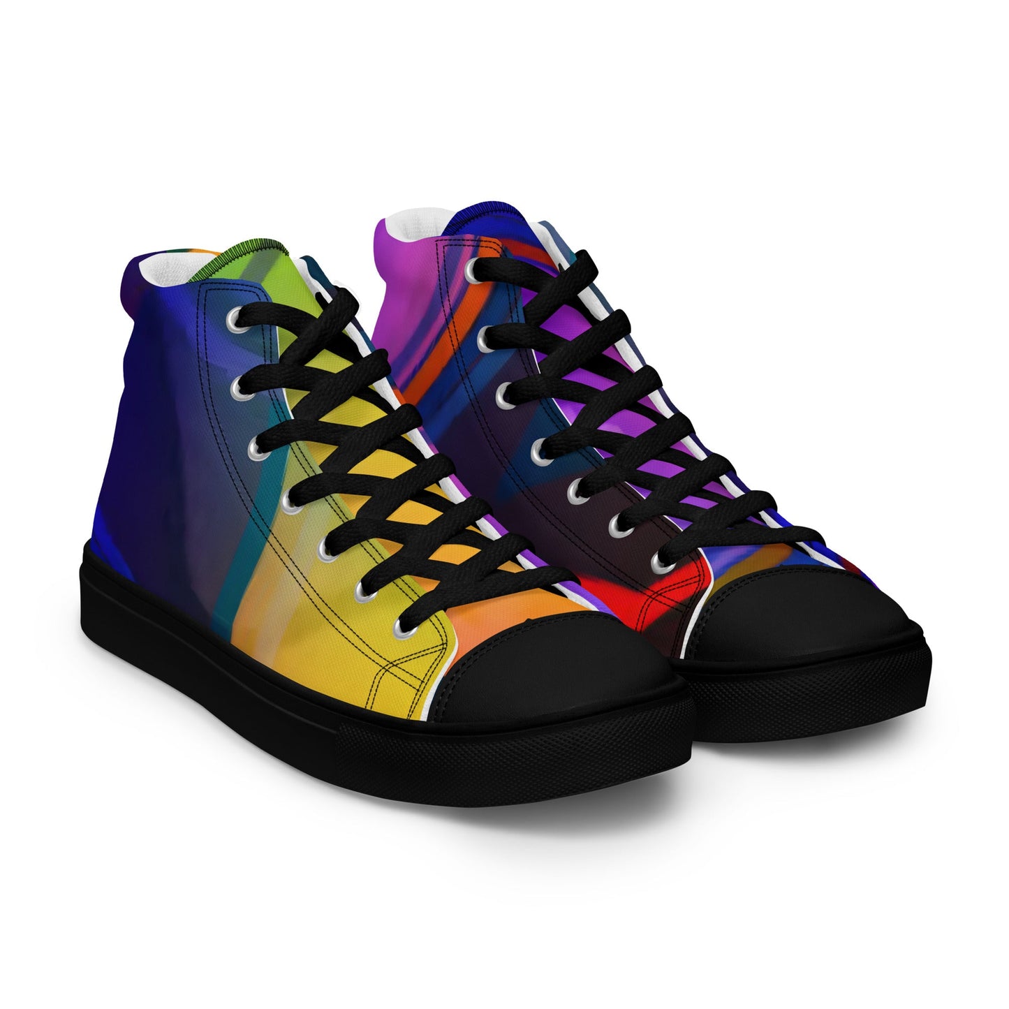 T.Eddy'sArt Studio High - Top Canvas Shoes: Colorful Currents - T.Eddy’s Art Studio