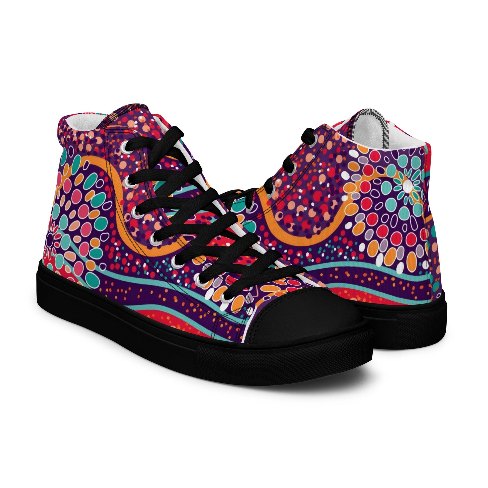 A Burst of Color for Your Feet, high top canvas shoes - T.Eddy’s Art Studio