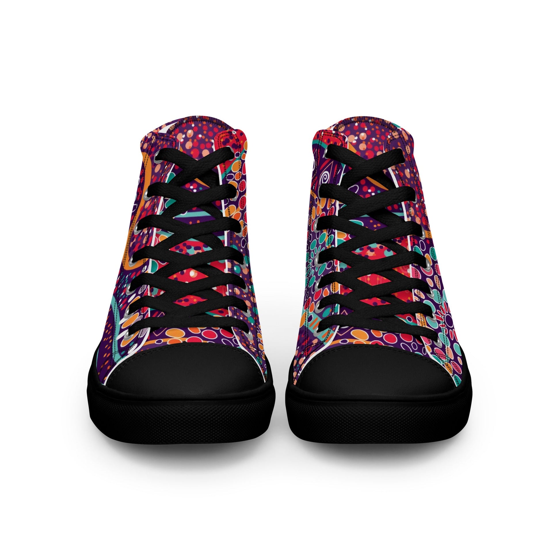 A Burst of Color for Your Feet, high top canvas shoes - T.Eddy’s Art Studio