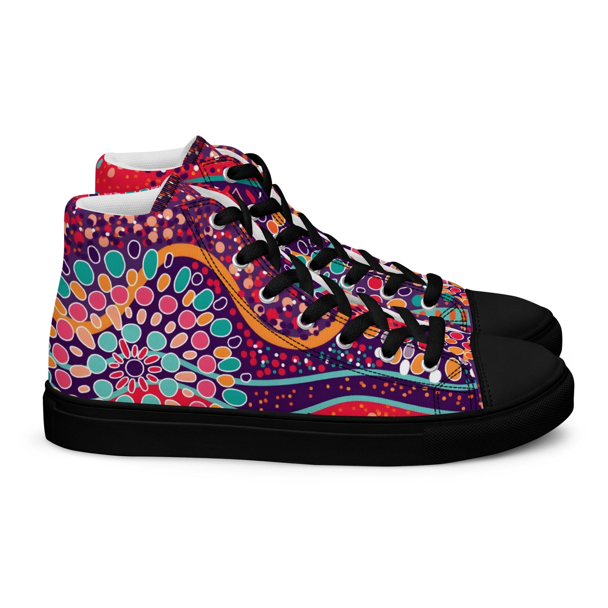 A Burst of Color for Your Feet, high top canvas shoes - T.Eddy’s Art Studio