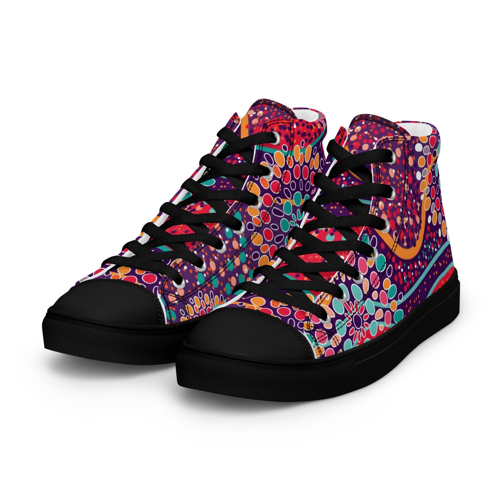 A Burst of Color for Your Feet, high top canvas shoes - T.Eddy’s Art Studio