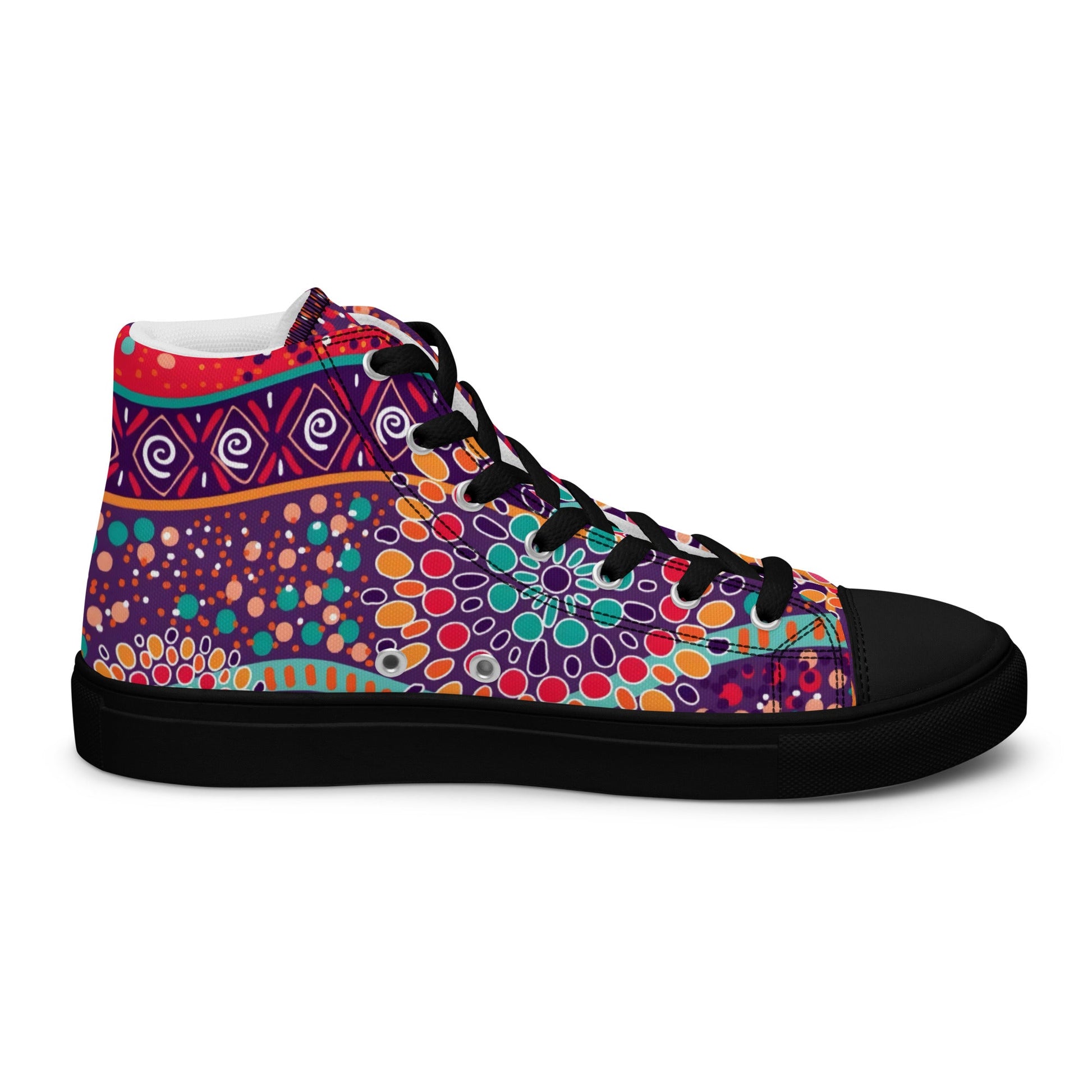 A Burst of Color for Your Feet, high top canvas shoes - T.Eddy’s Art Studio