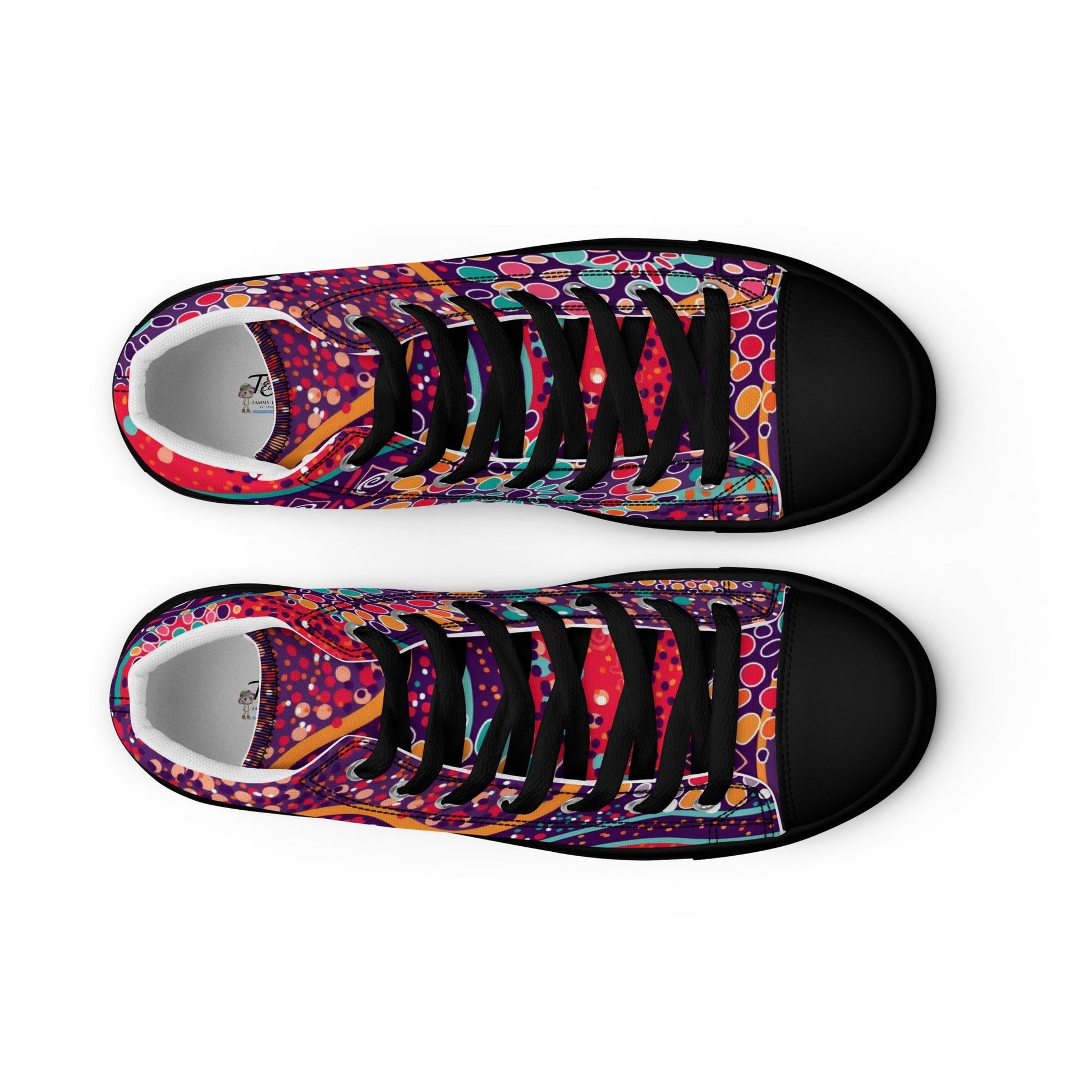 A Burst of Color for Your Feet, high top canvas shoes - T.Eddy’s Art Studio