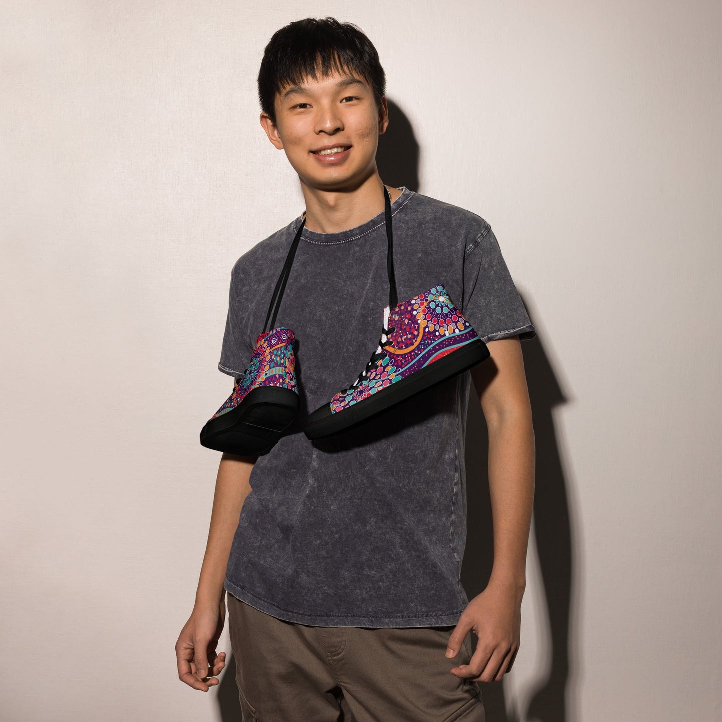 A Burst of Color for Your Feet, high top canvas shoes - T.Eddy’s Art Studio