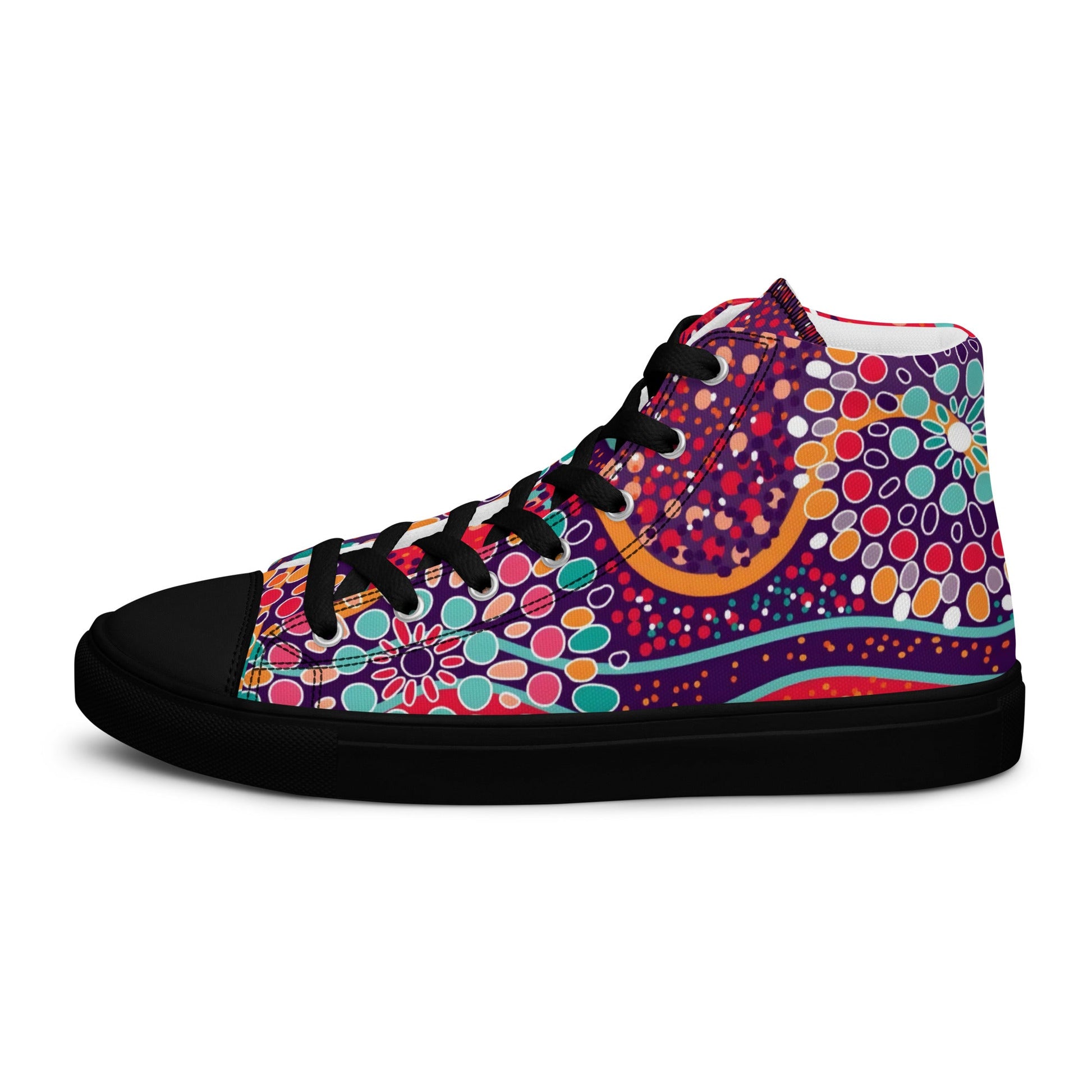 A Burst of Color for Your Feet, high top canvas shoes - T.Eddy’s Art Studio