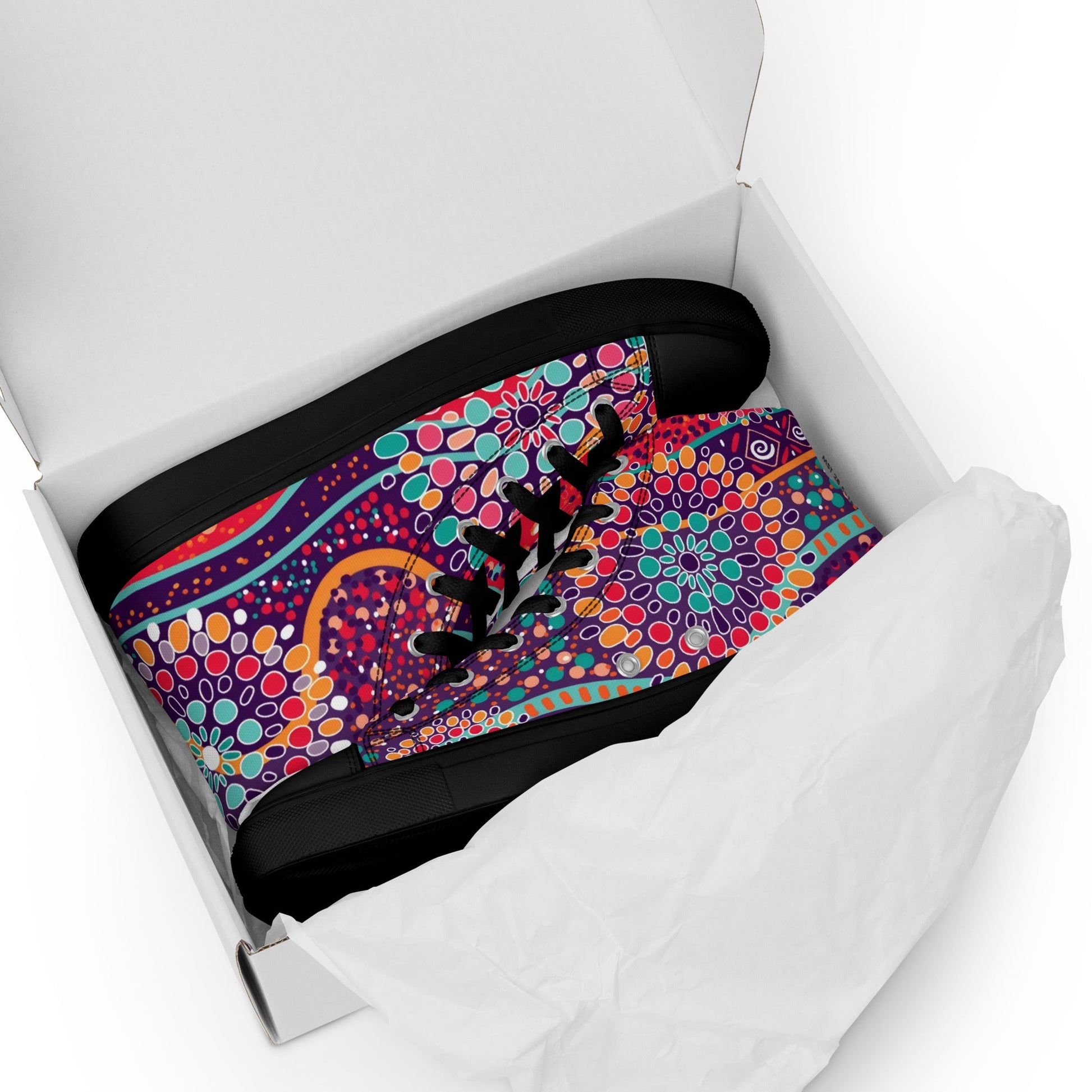 A Burst of Color for Your Feet, high top canvas shoes - T.Eddy’s Art Studio