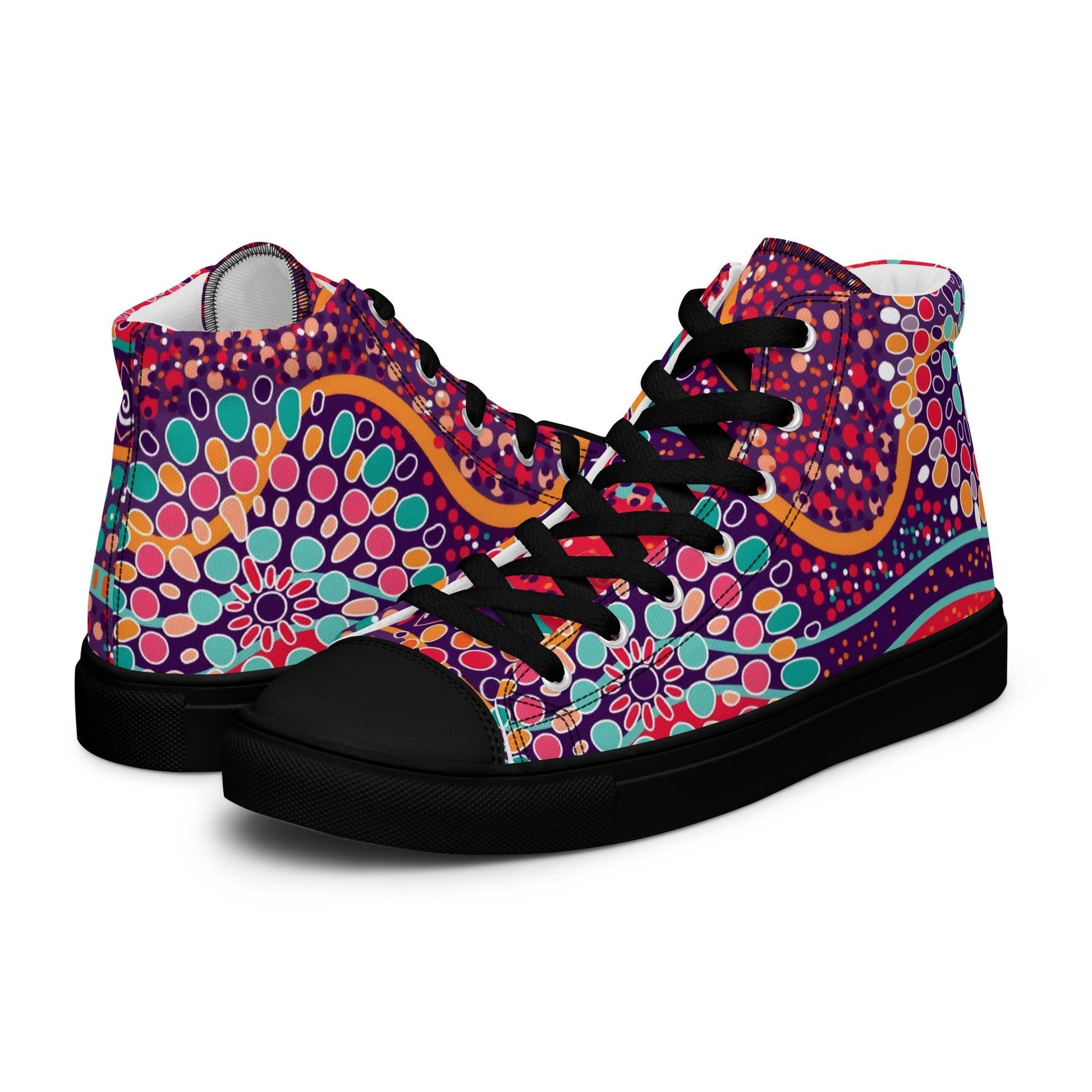 A Burst of Color for Your Feet, high top canvas shoes - T.Eddy’s Art Studio