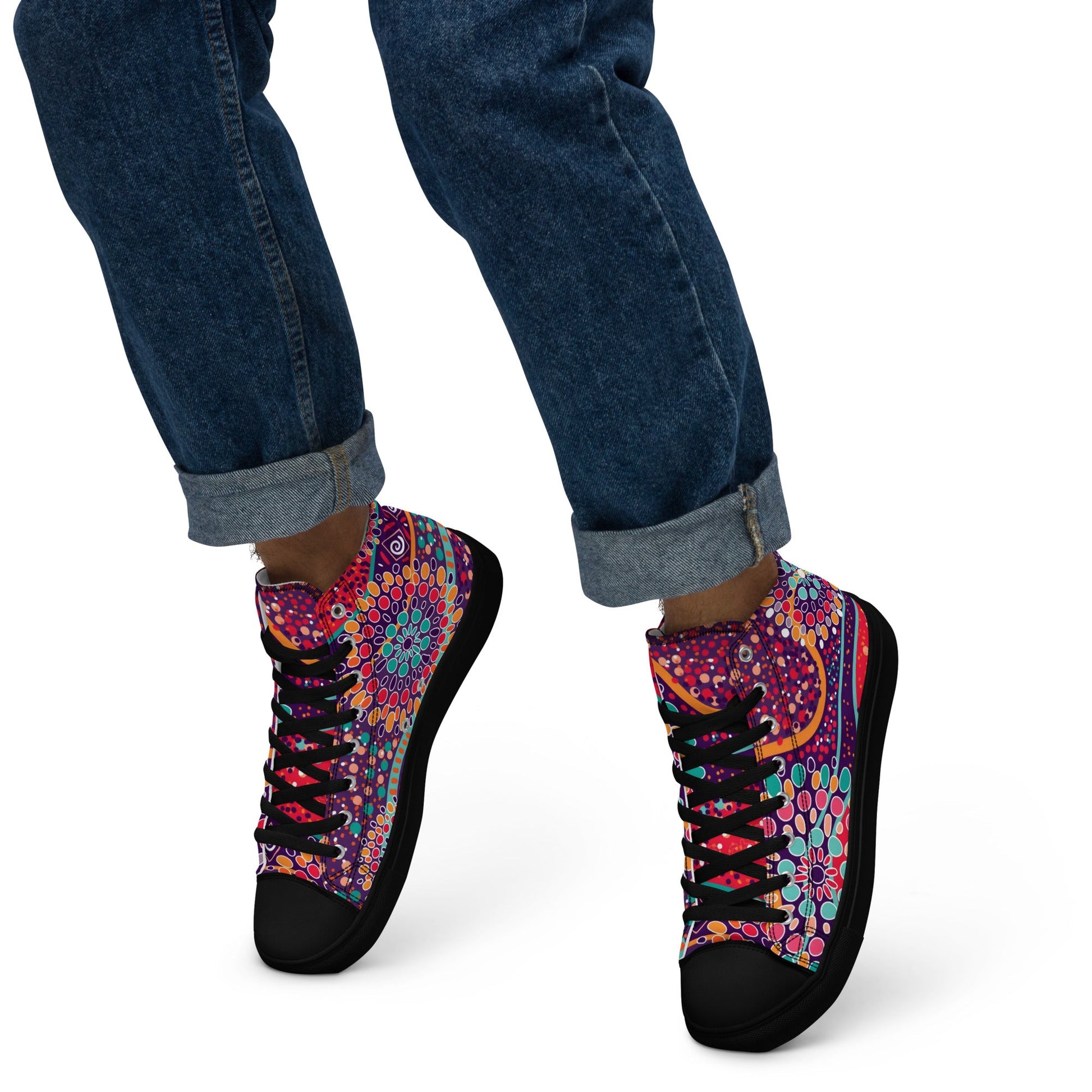 A Burst of Color for Your Feet, high top canvas shoes - T.Eddy’s Art Studio