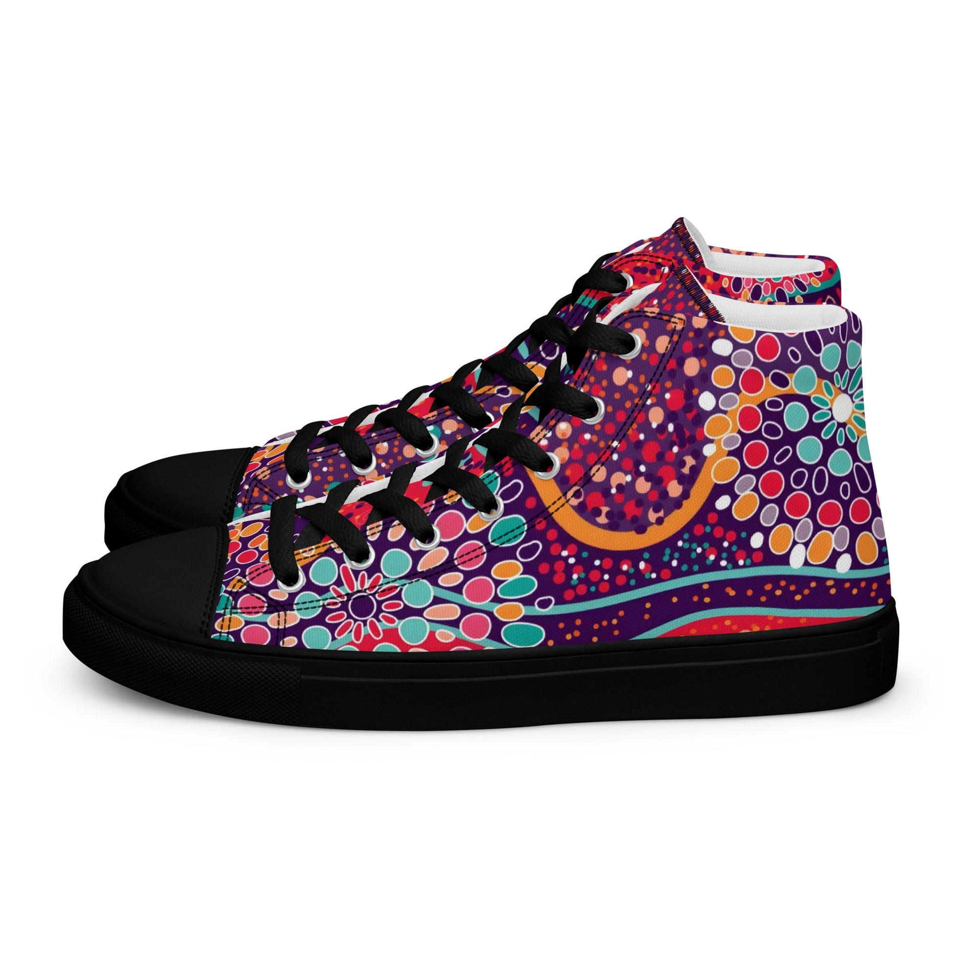 A Burst of Color for Your Feet, high top canvas shoes - T.Eddy’s Art Studio