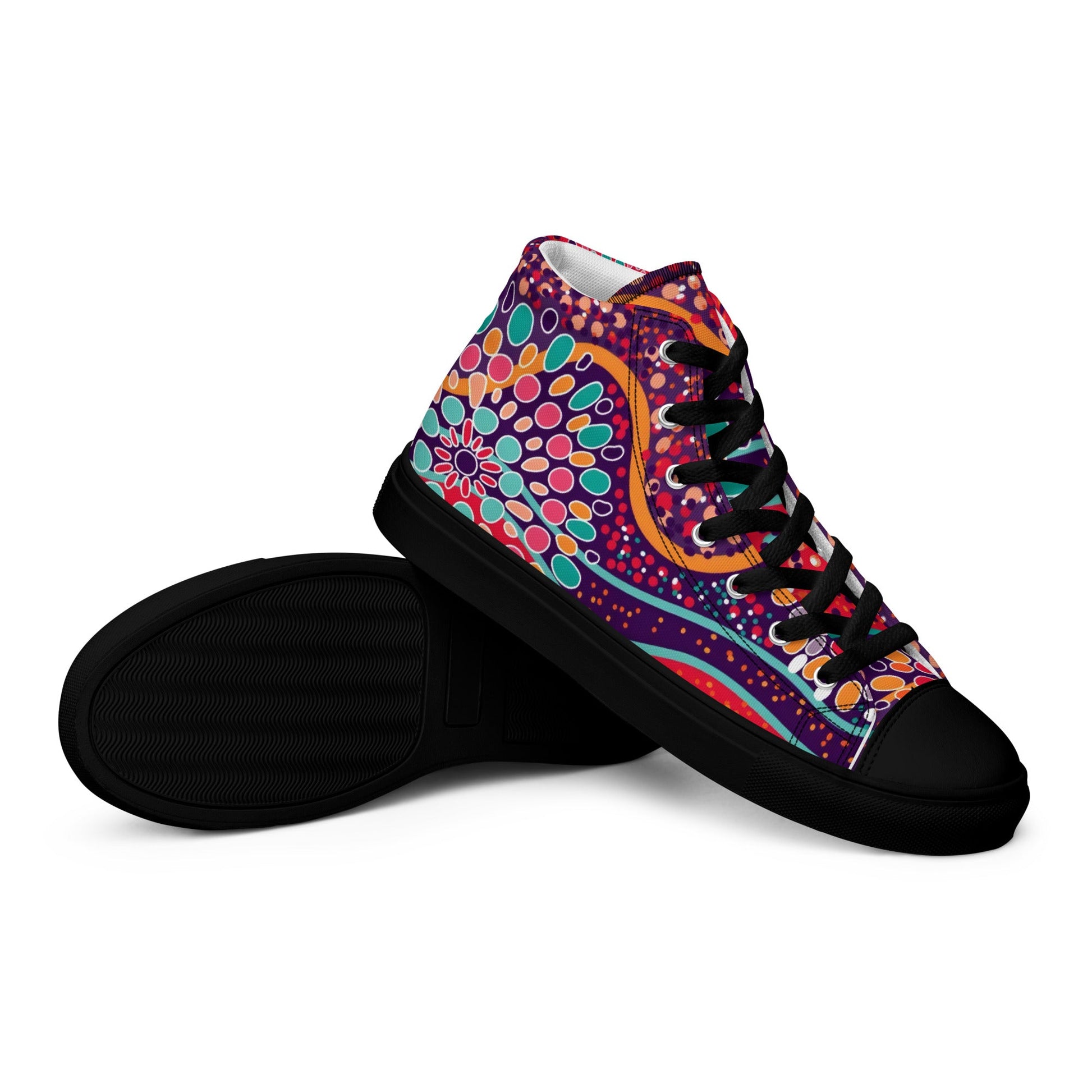 A Burst of Color for Your Feet, high top canvas shoes - T.Eddy’s Art Studio