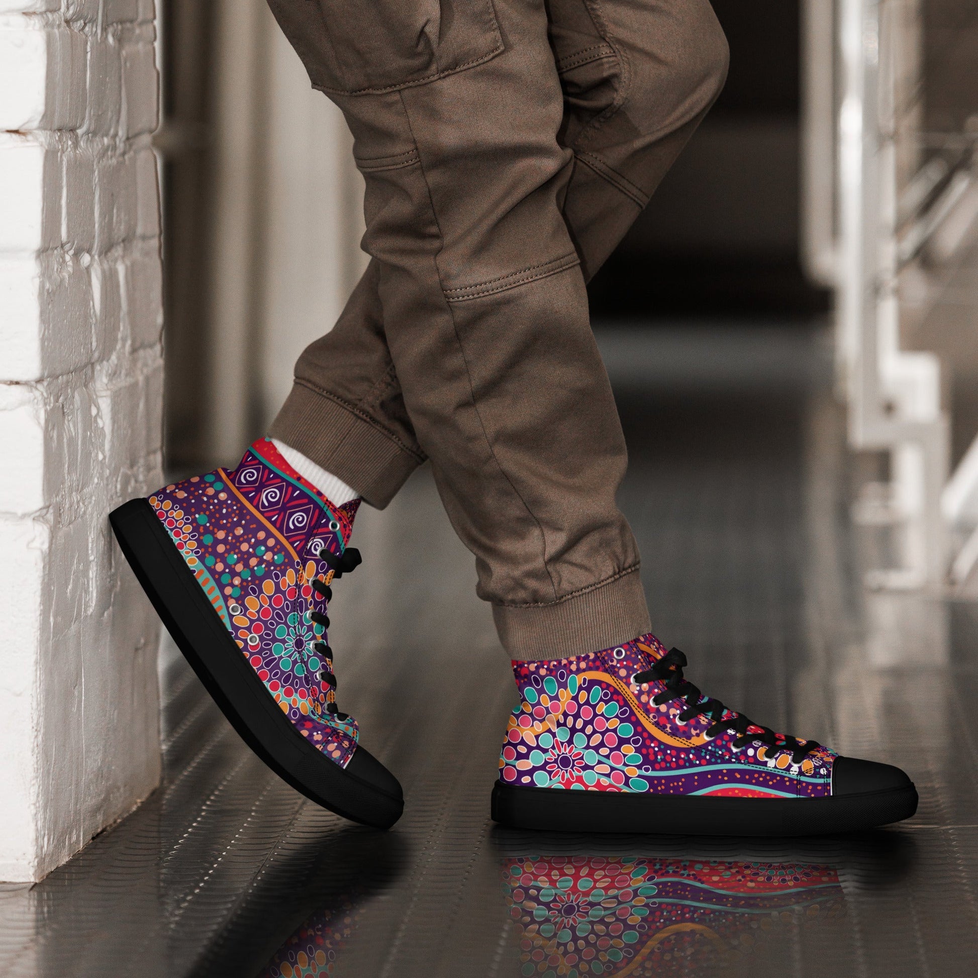 A Burst of Color for Your Feet, high top canvas shoes - T.Eddy’s Art Studio