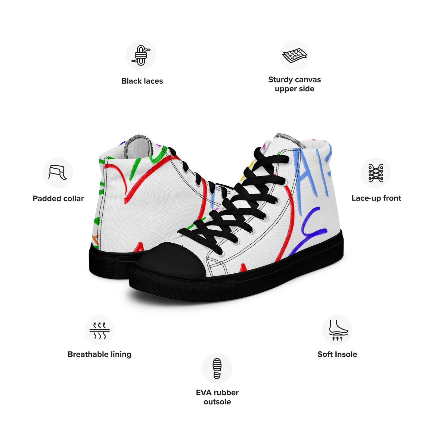 Abstract Scribble High - Tops - T.Eddy’s Art Studio