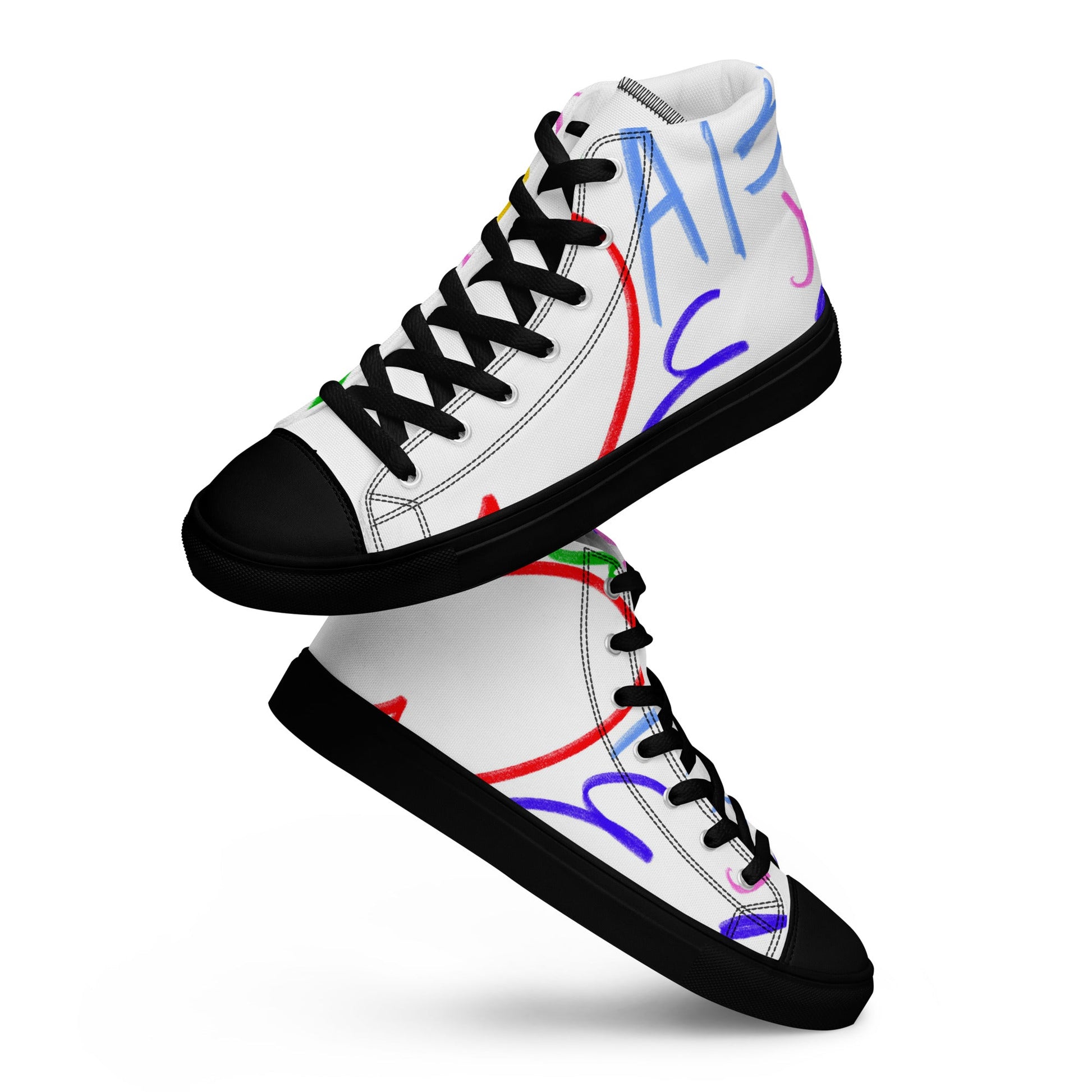 Abstract Scribble High - Tops - T.Eddy’s Art Studio