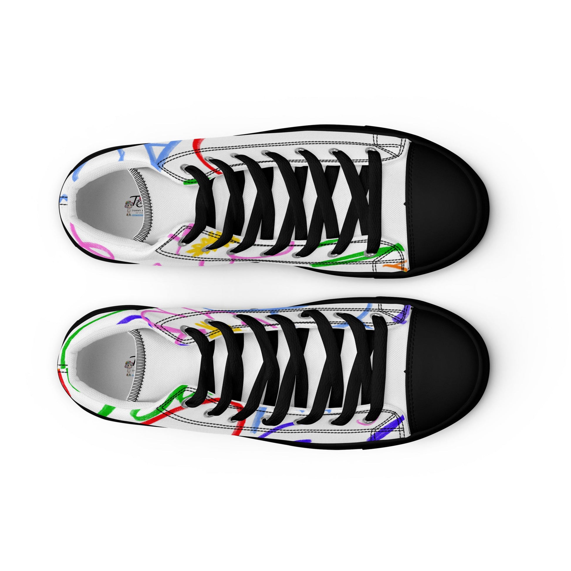 Abstract Scribble High - Tops - T.Eddy’s Art Studio