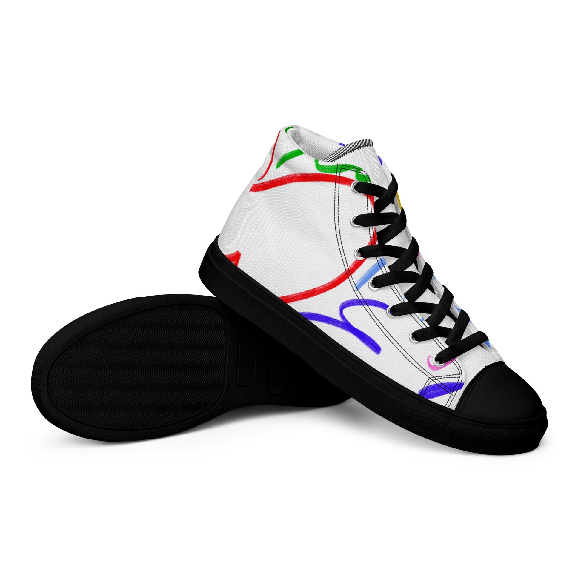 Abstract Scribble High - Tops - T.Eddy’s Art Studio