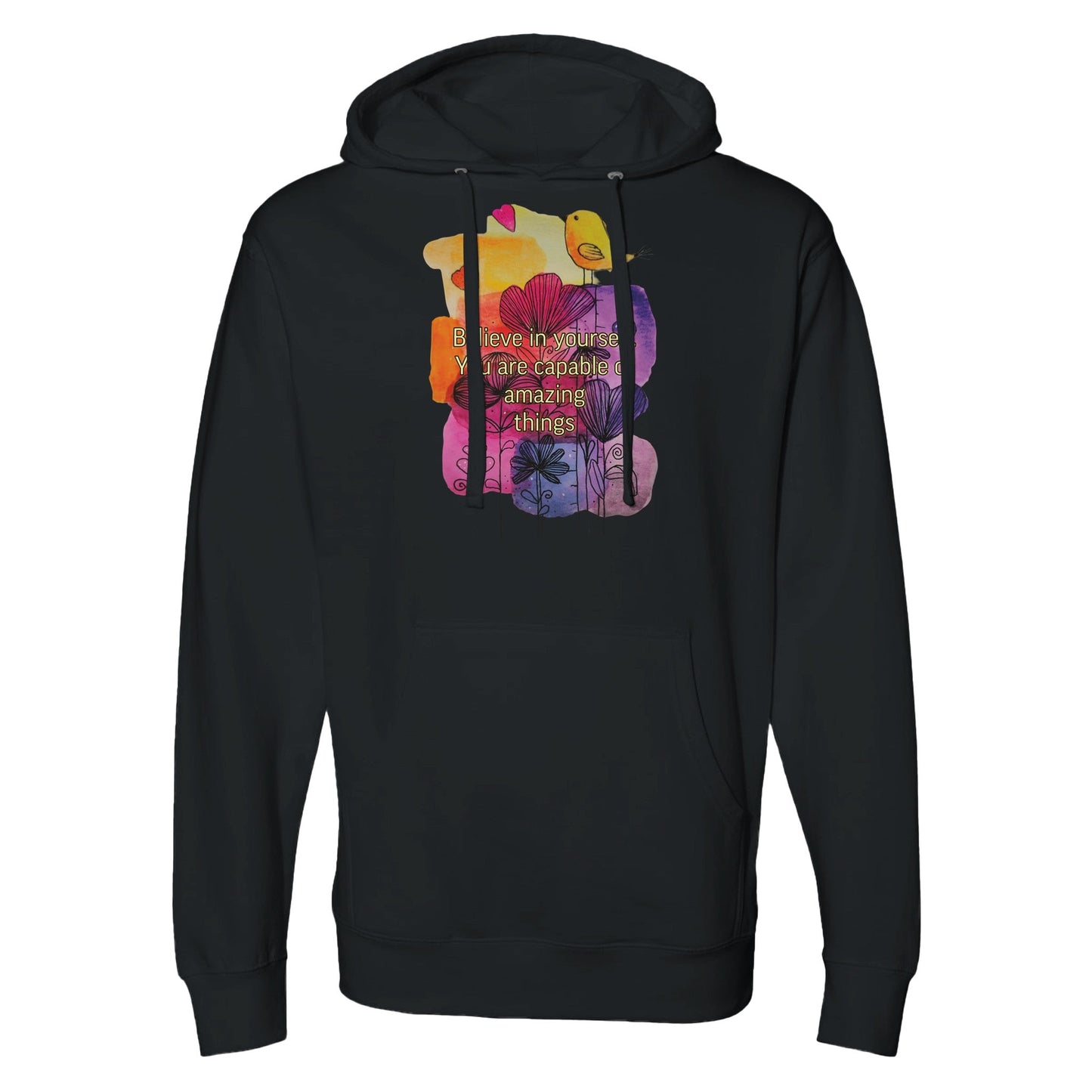 Believe in Yourself" Watercolor Comfort Hoodie - T.Eddy’s Art Studio