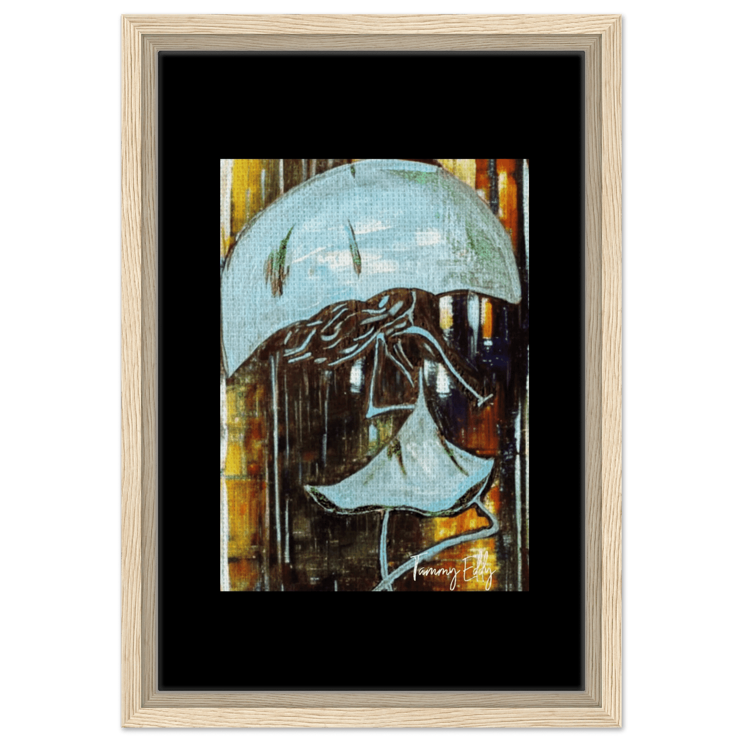 "Dancing in the Rain" Framed Canvas Print - T.Eddy’s Art Studio