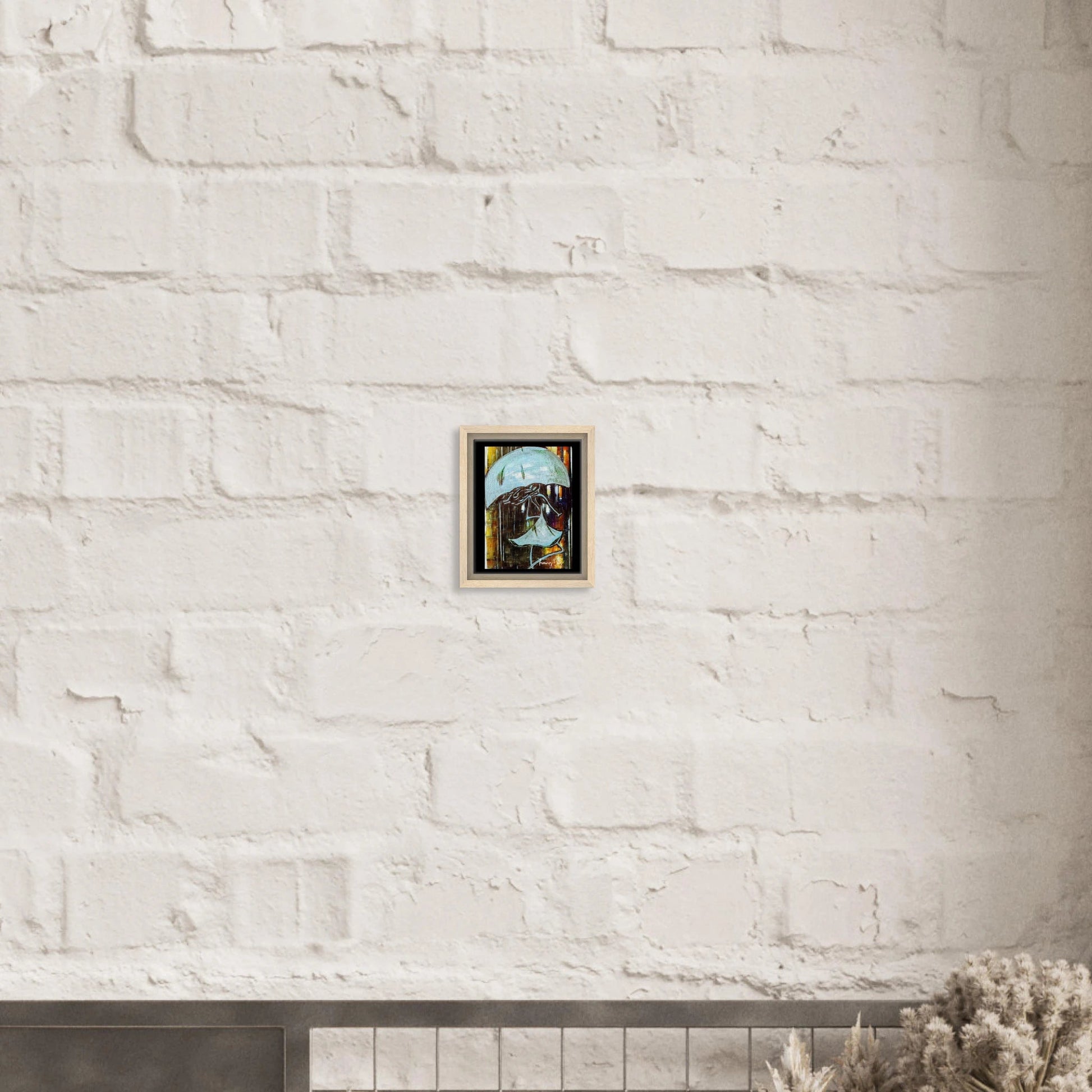 "Dancing in the Rain" Framed Canvas Print - T.Eddy’s Art Studio