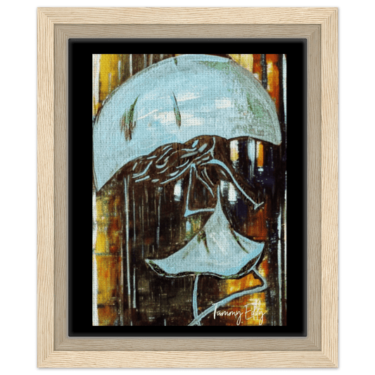 "Dancing in the Rain" Framed Canvas Print - T.Eddy’s Art Studio
