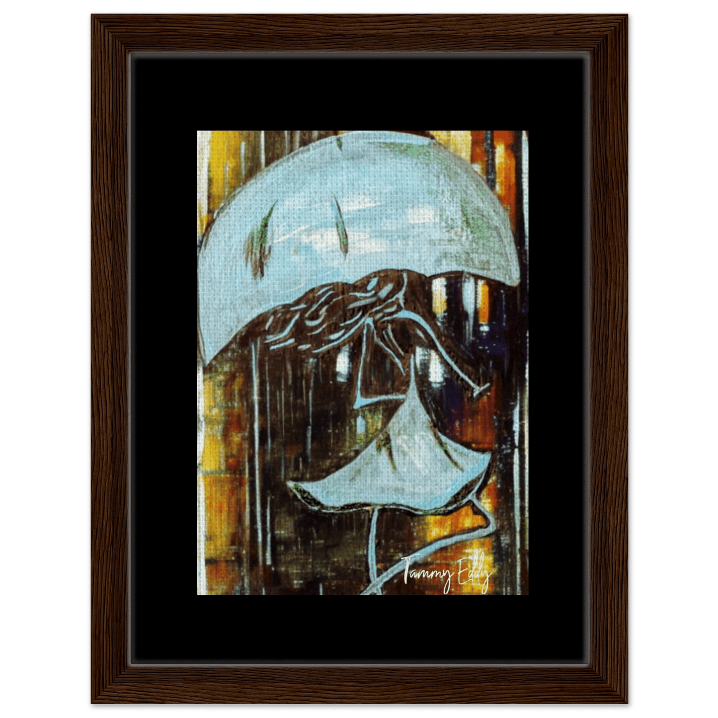 "Dancing in the Rain" Framed Canvas Print - T.Eddy’s Art Studio