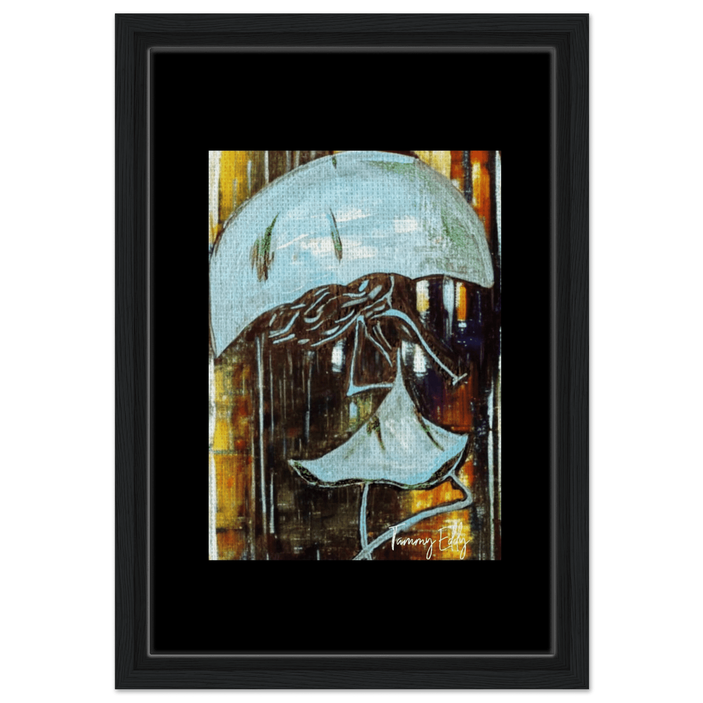"Dancing in the Rain" Framed Canvas Print - T.Eddy’s Art Studio