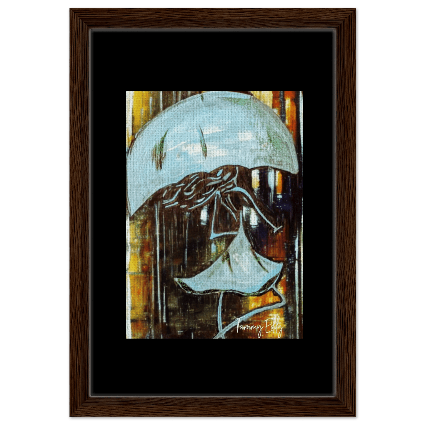 "Dancing in the Rain" Framed Canvas Print - T.Eddy’s Art Studio