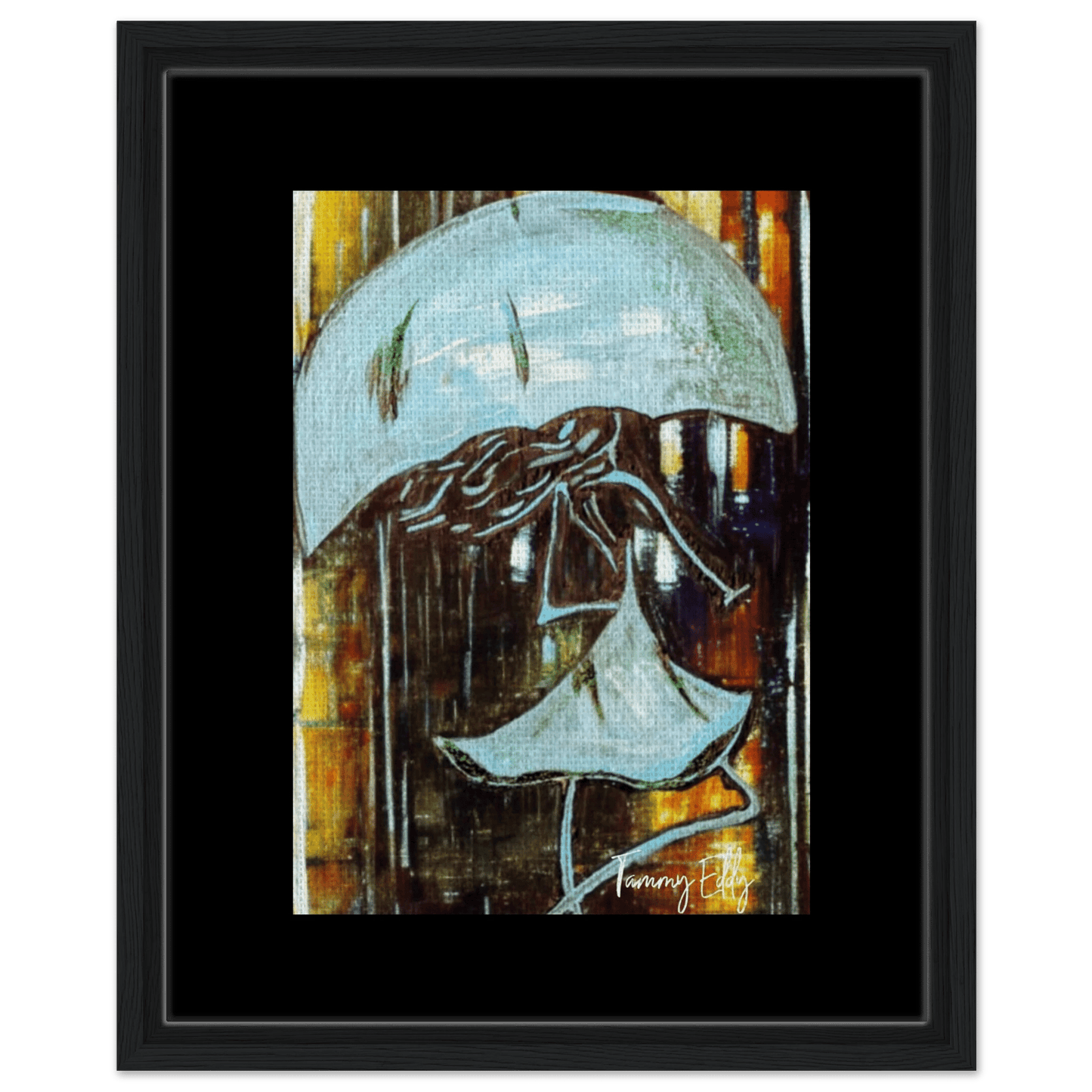 "Dancing in the Rain" Framed Canvas Print - T.Eddy’s Art Studio