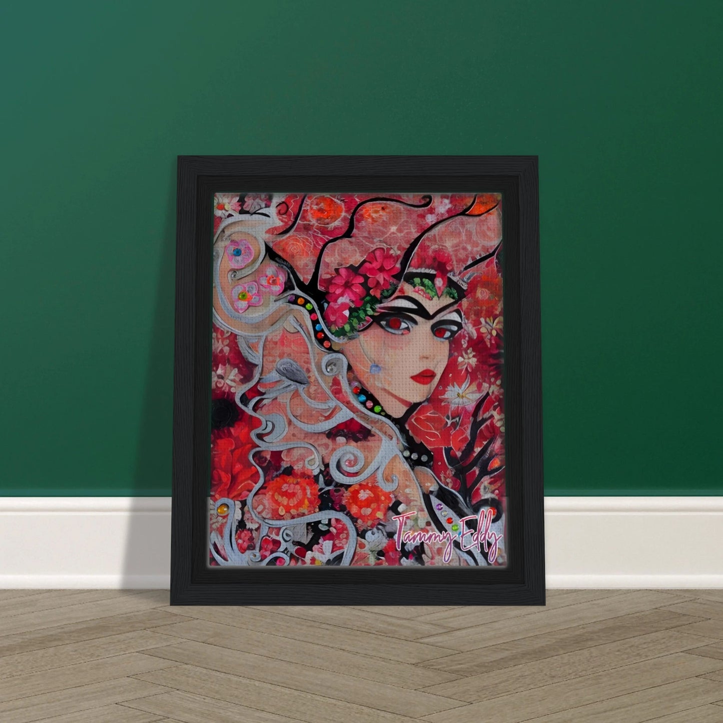 "Flora's Gaze" Framed Canvas Print - T.Eddy’s Art Studio