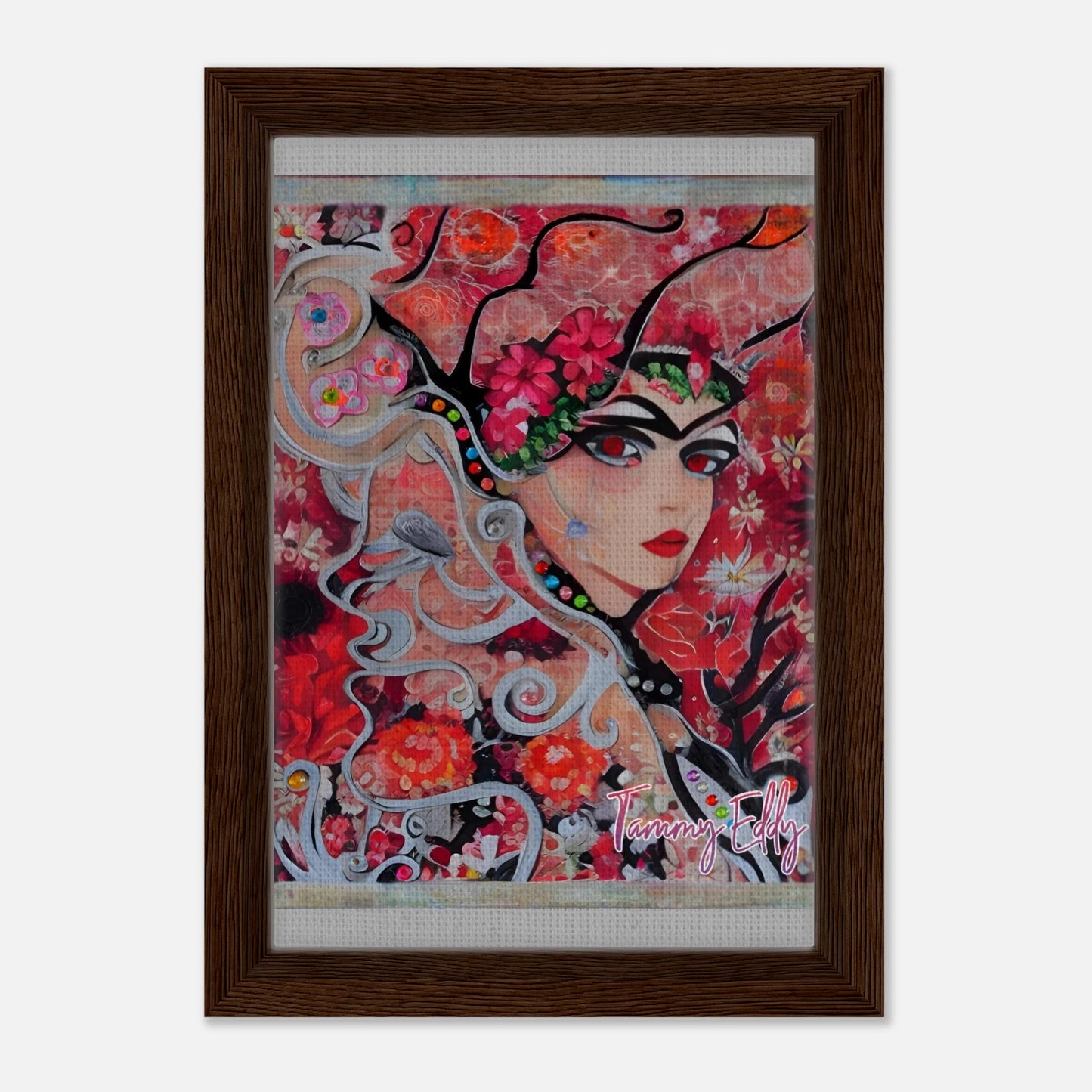 "Flora's Gaze" Framed Canvas Print - T.Eddy’s Art Studio