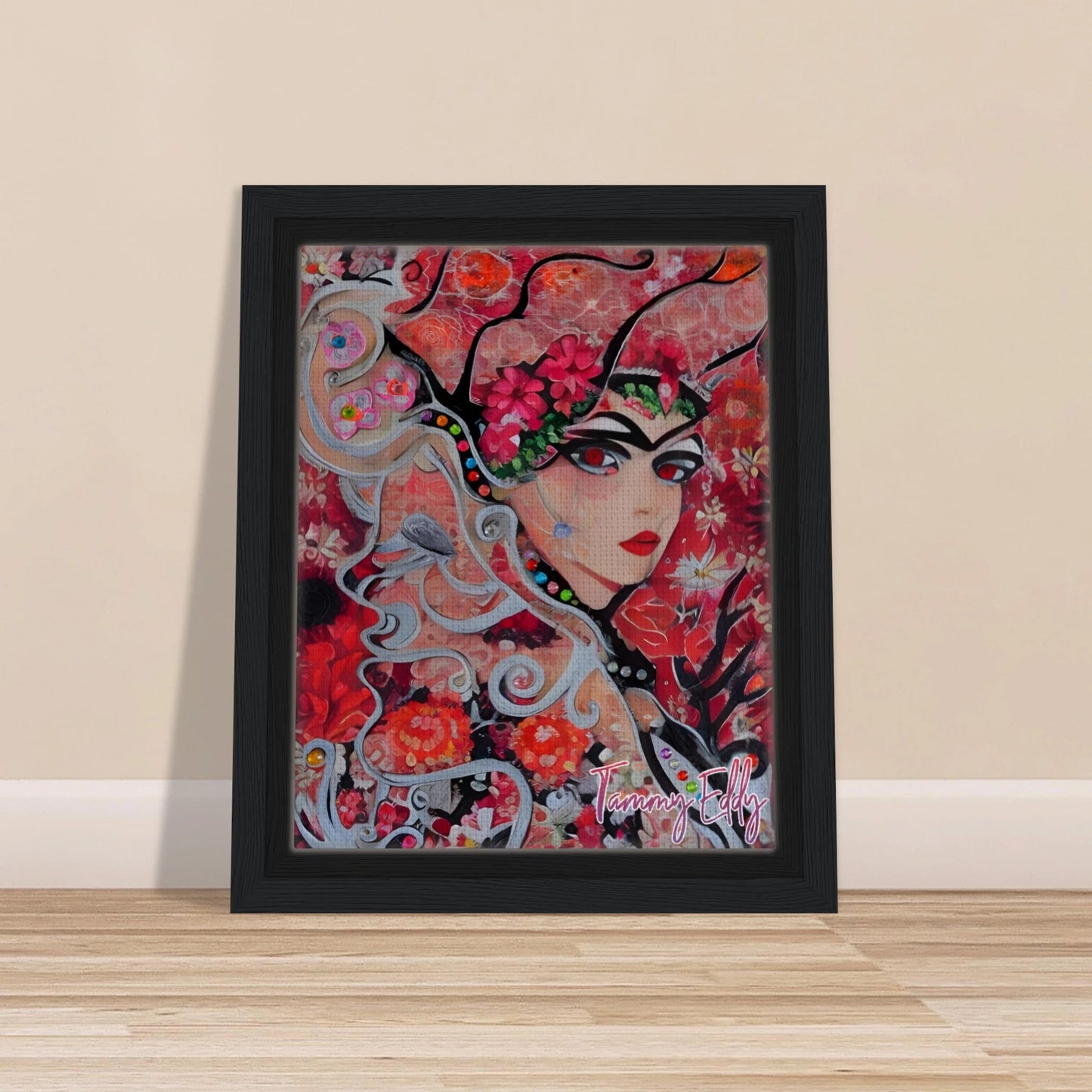 "Flora's Gaze" Framed Canvas Print - T.Eddy’s Art Studio