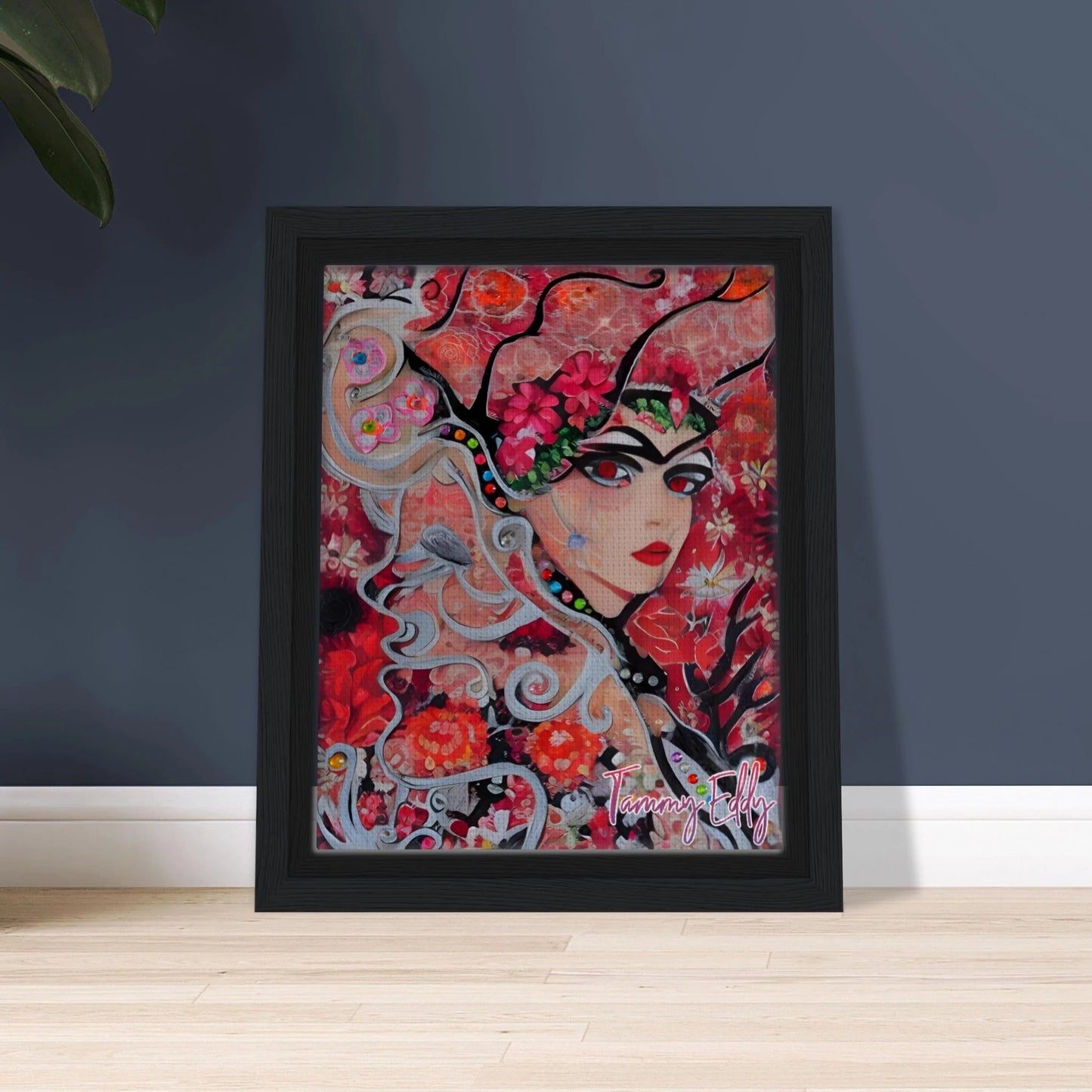 "Flora's Gaze" Framed Canvas Print - T.Eddy’s Art Studio