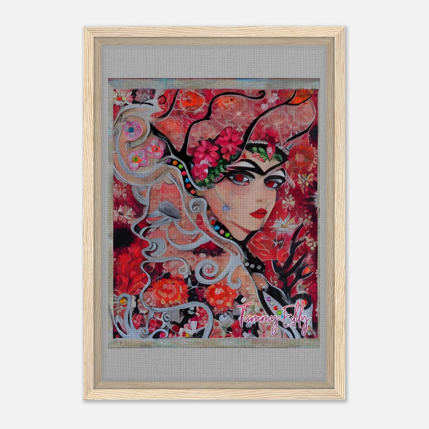 "Flora's Gaze" Framed Canvas Print - T.Eddy’s Art Studio
