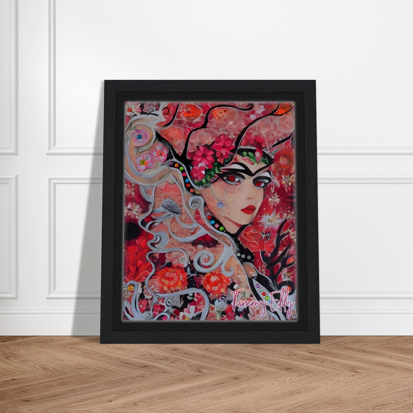 "Flora's Gaze" Framed Canvas Print - T.Eddy’s Art Studio