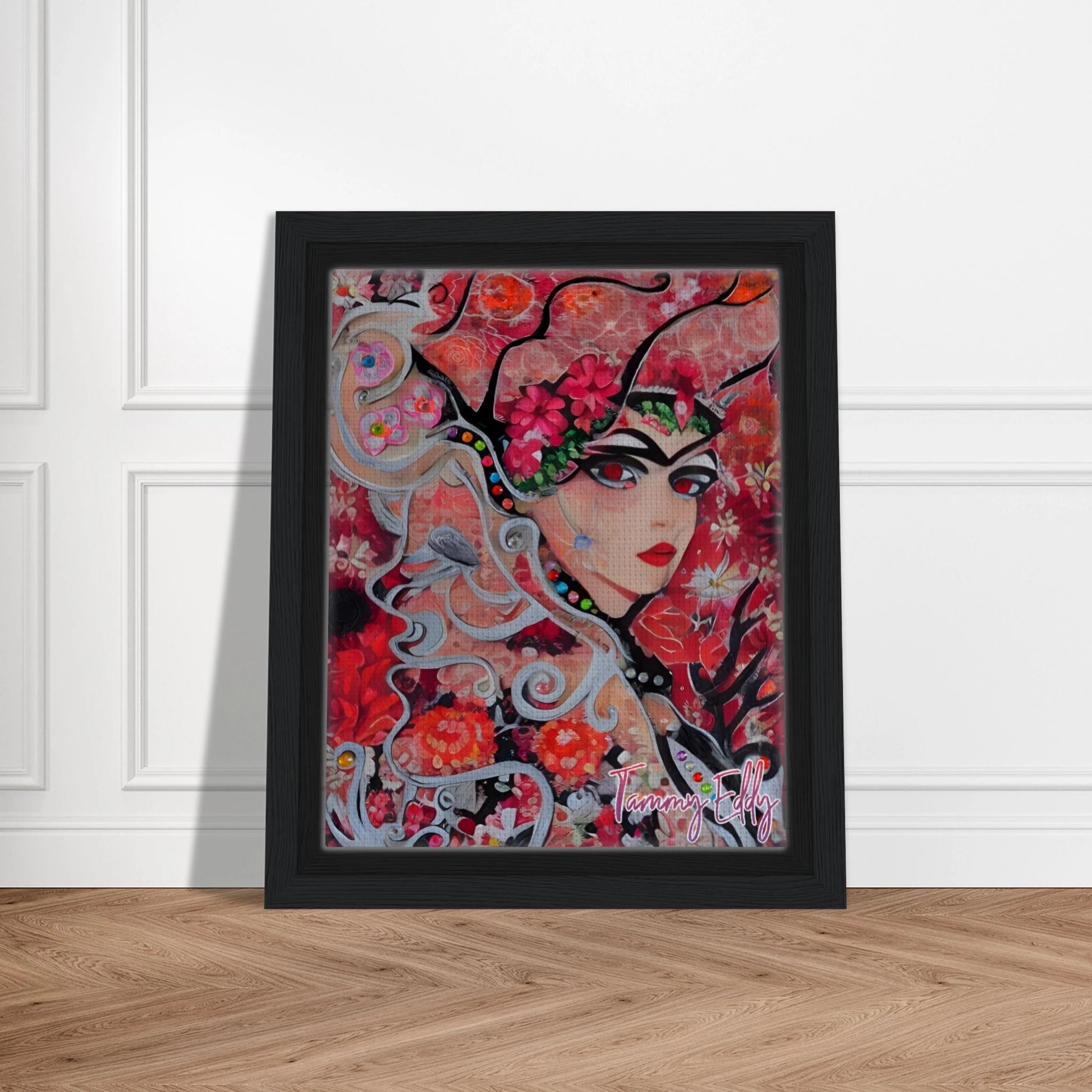 "Flora's Gaze" Framed Canvas Print - T.Eddy’s Art Studio