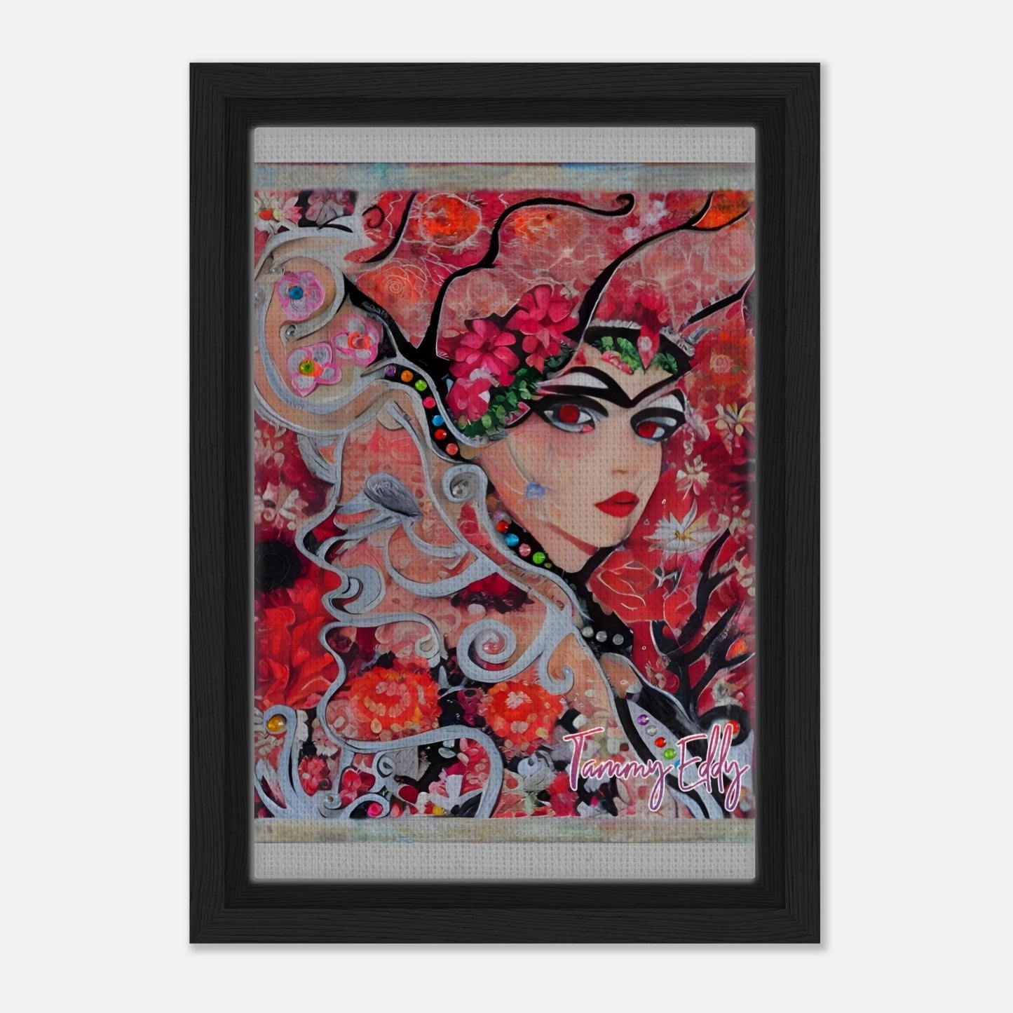 "Flora's Gaze" Framed Canvas Print - T.Eddy’s Art Studio