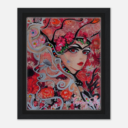 "Flora's Gaze" Framed Canvas Print - T.Eddy’s Art Studio