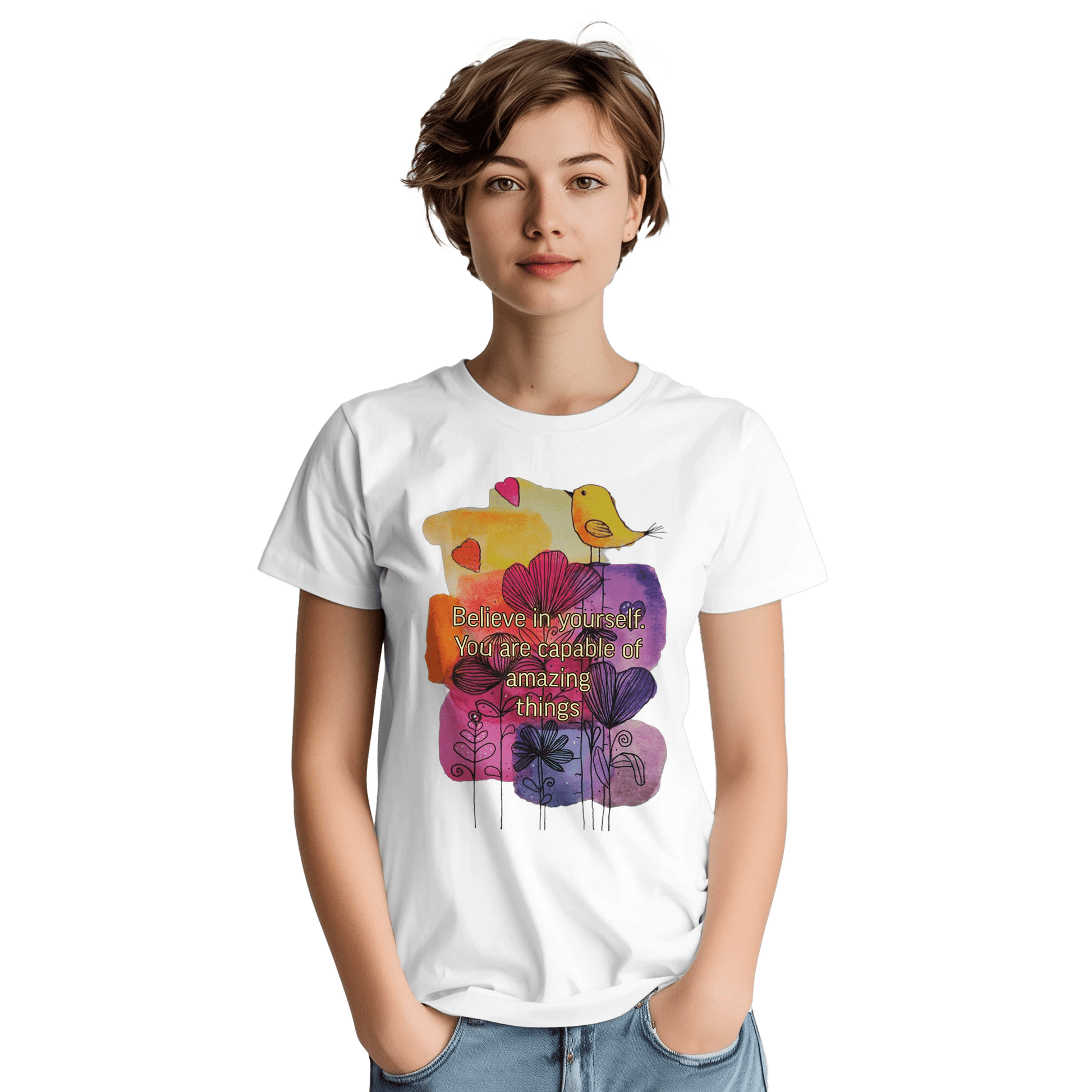 Heavyweight Unisex Crewneck T-shirt | Gildan® 5000 White - T.Eddy’s Art Studio