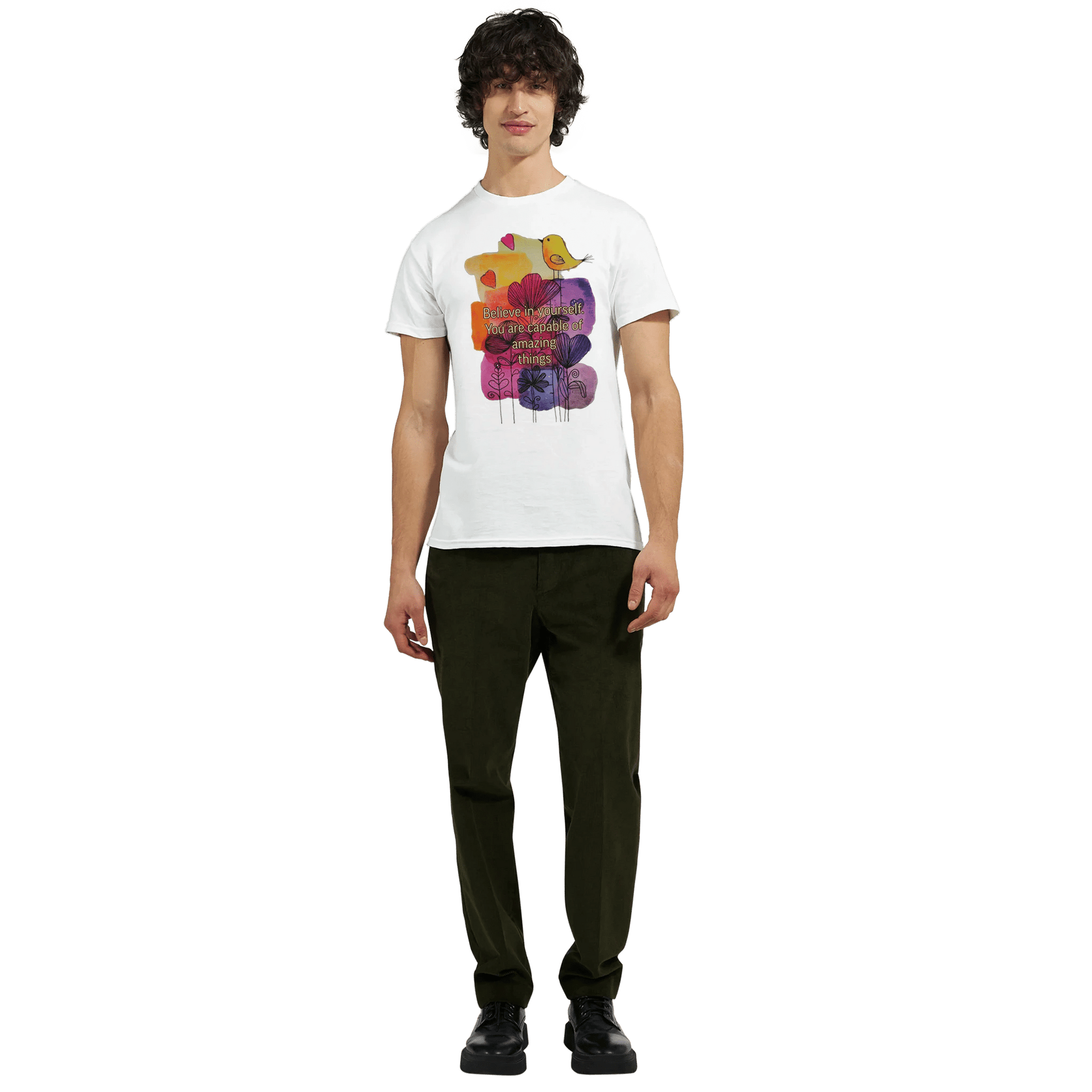 Heavyweight Unisex Crewneck T-shirt | Gildan® 5000 White - T.Eddy’s Art Studio