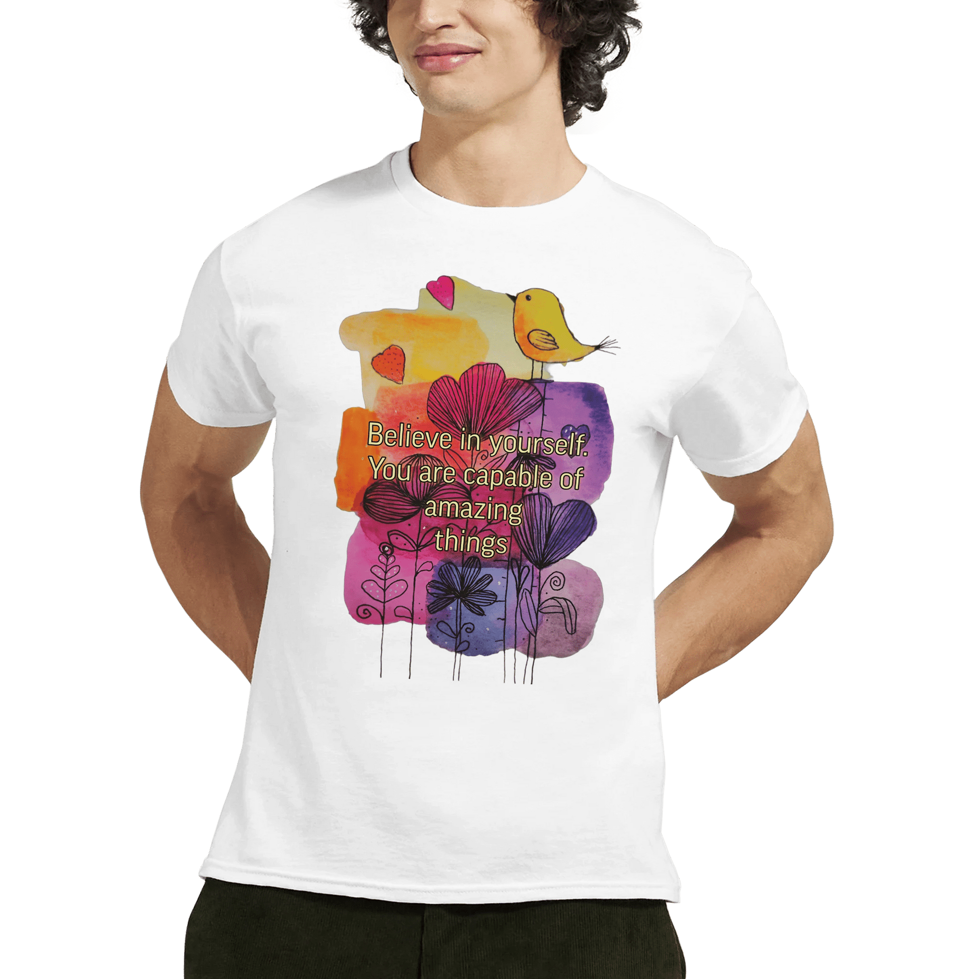 Heavyweight Unisex Crewneck T-shirt | Gildan® 5000 White - T.Eddy’s Art Studio