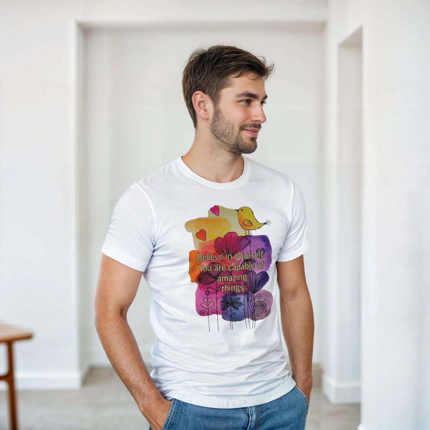 Heavyweight Unisex Crewneck T-shirt | Gildan® 5000 White - T.Eddy’s Art Studio