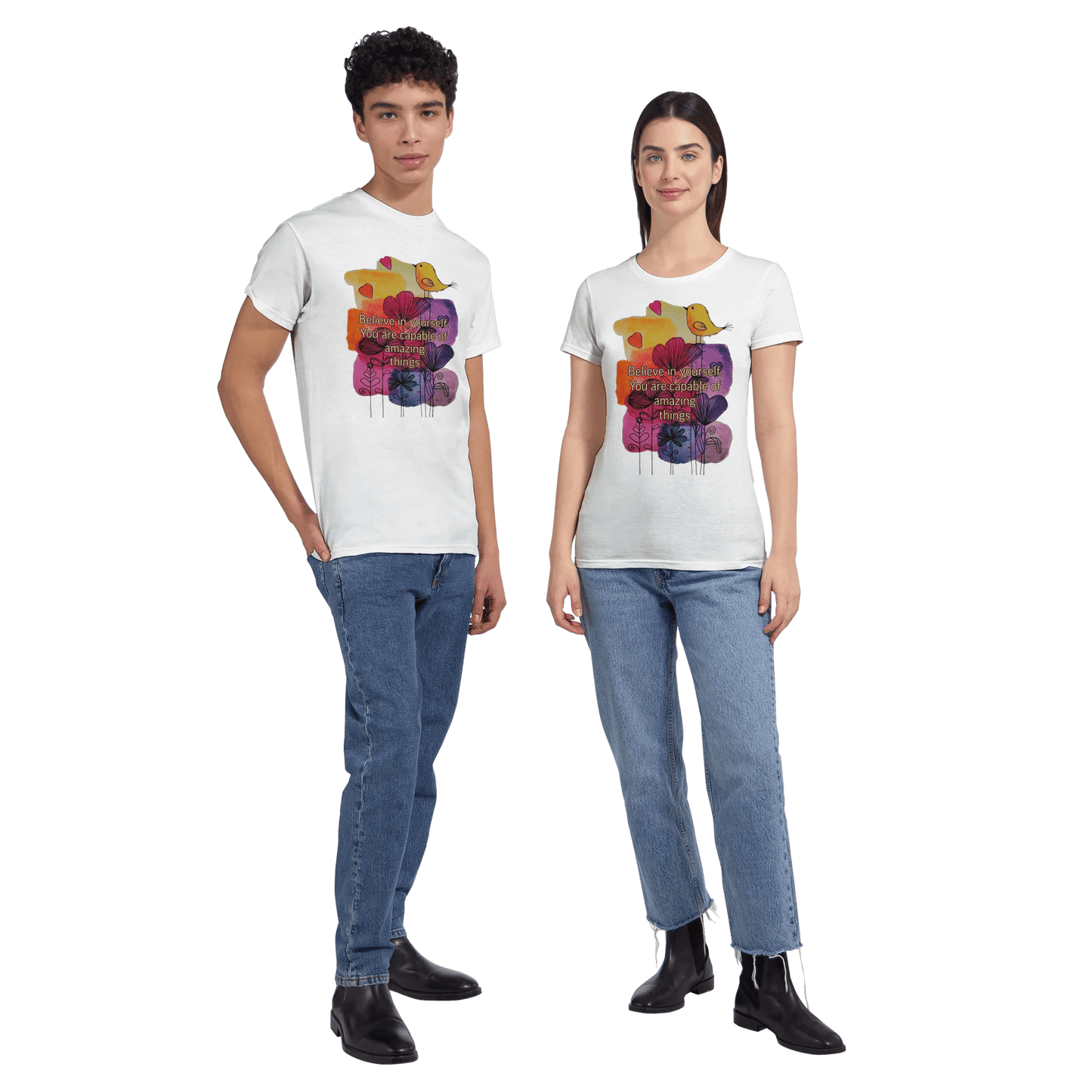 Heavyweight Unisex Crewneck T-shirt | Gildan® 5000 White - T.Eddy’s Art Studio