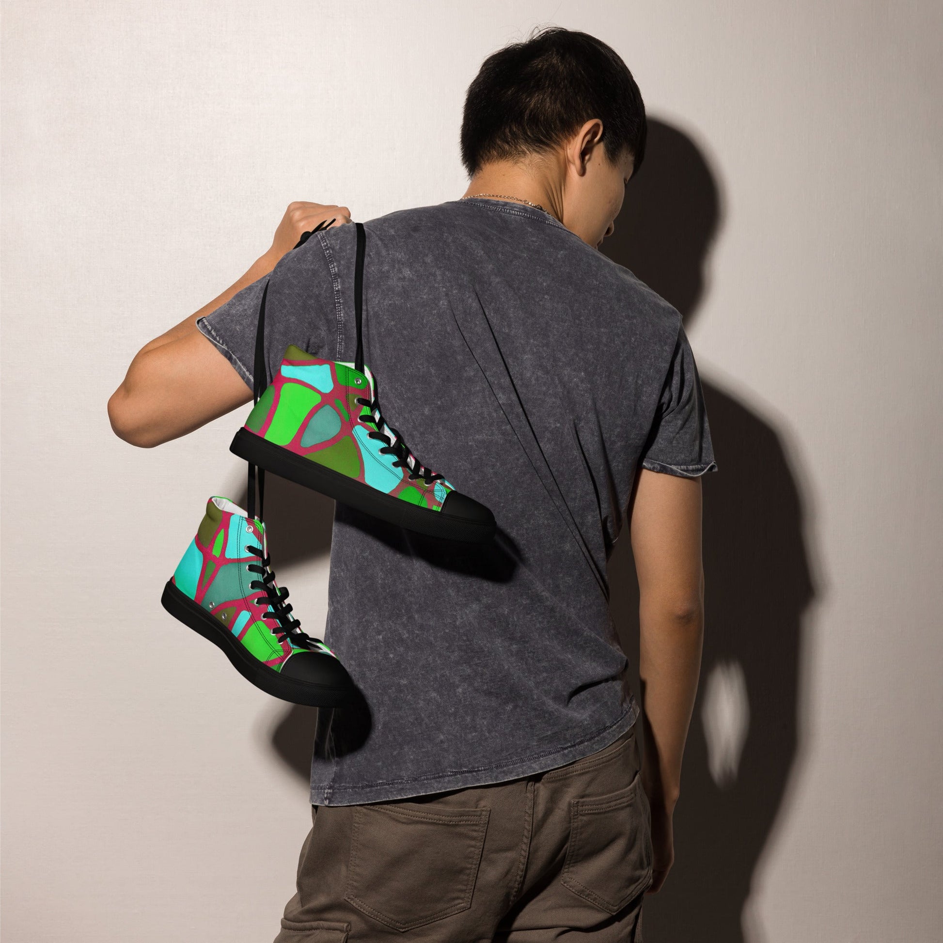 High Top Canvas Men's Sneakers - T.Eddy’s Art Studio