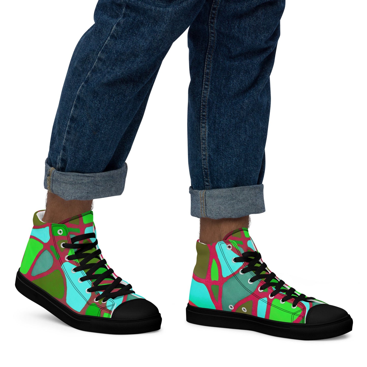 High Top Canvas Men's Sneakers - T.Eddy’s Art Studio