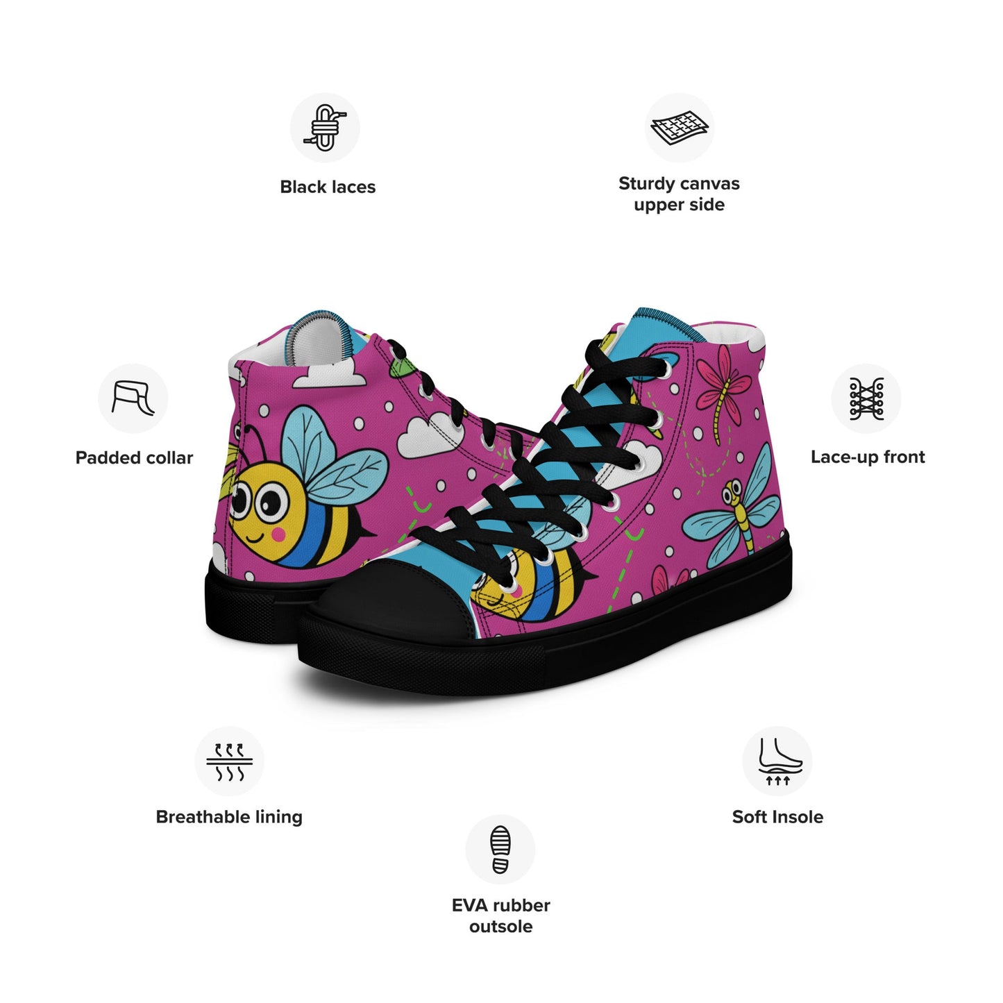 High top canvas shoes - T.Eddy’s Art Studio