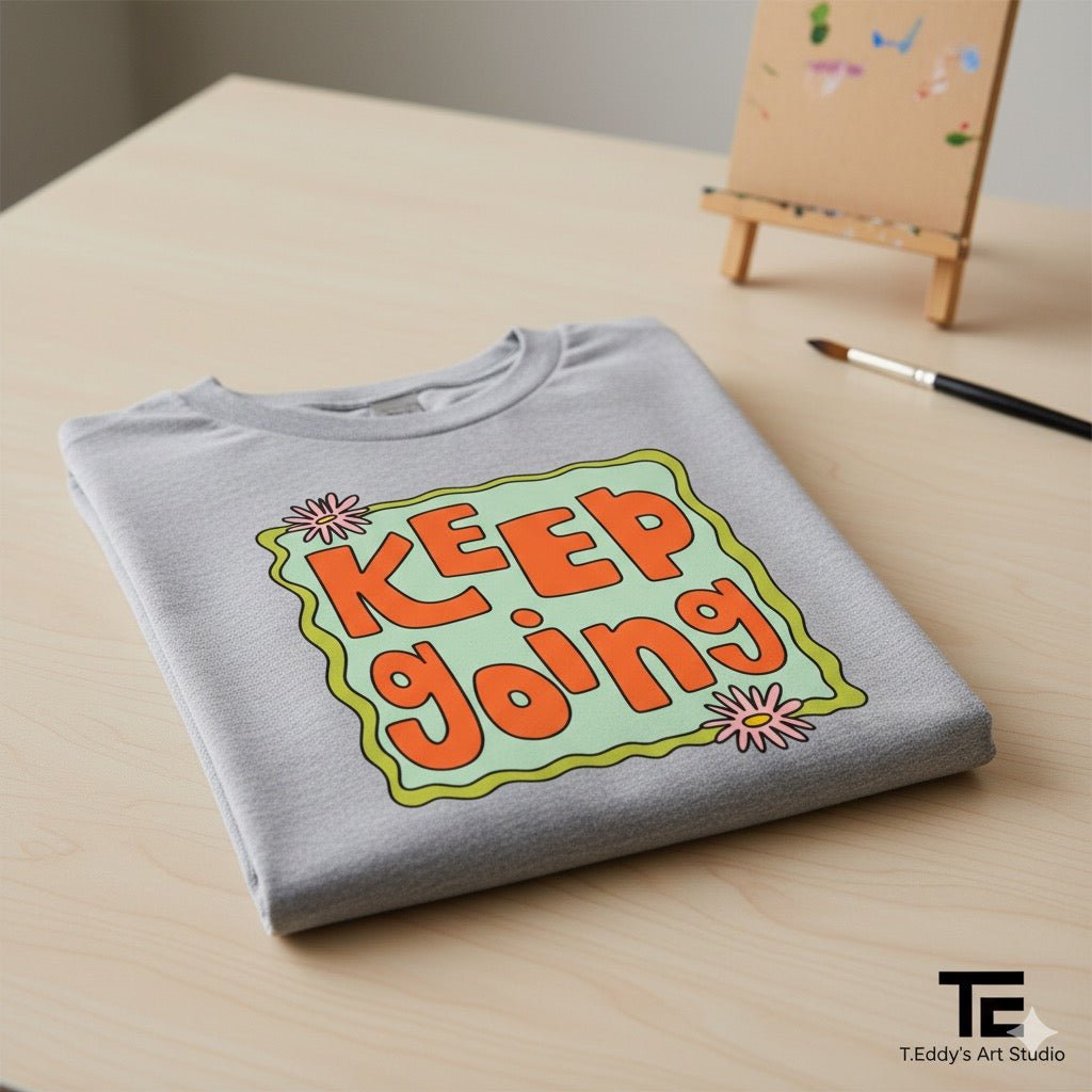 Keep Going - A Groovy Tee by T.Eddy's Art Studio - T.Eddy’s Art Studio