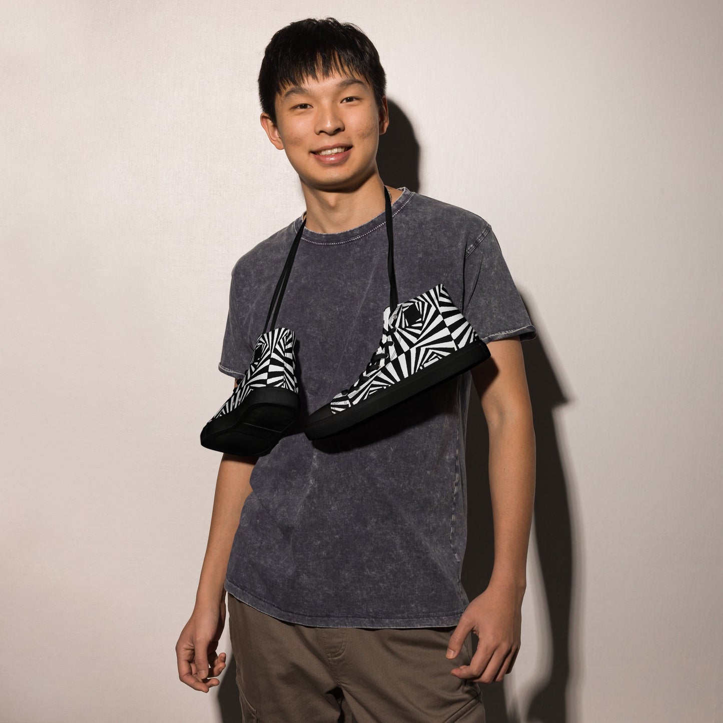 Men’s high top canvas shoes - T.Eddy’s Art Studio