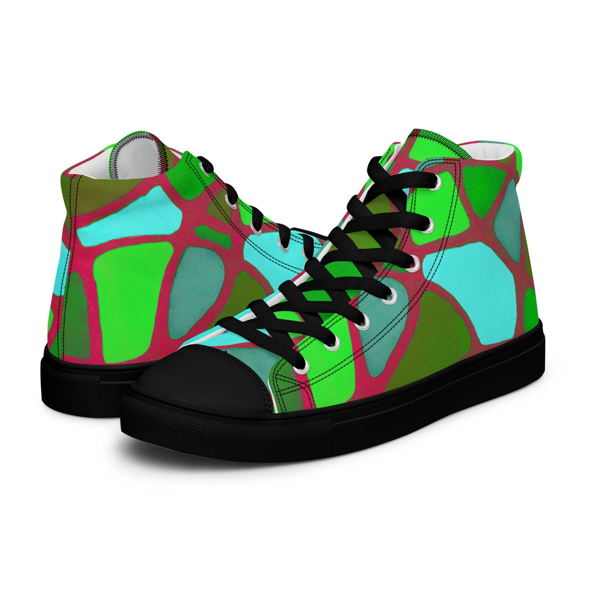 Men’s high top canvas shoes - T.Eddy’s Art Studio