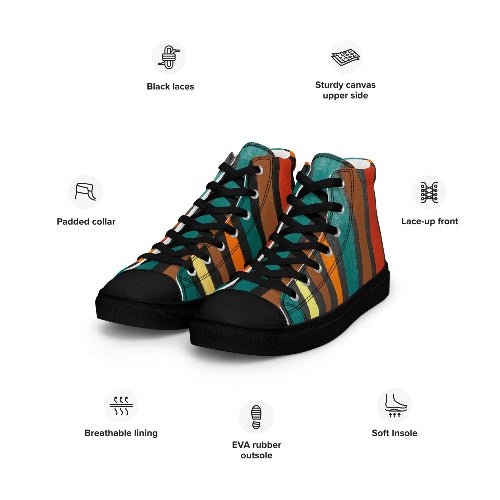 Men’s high top canvas shoes - T.Eddy’s Art Studio