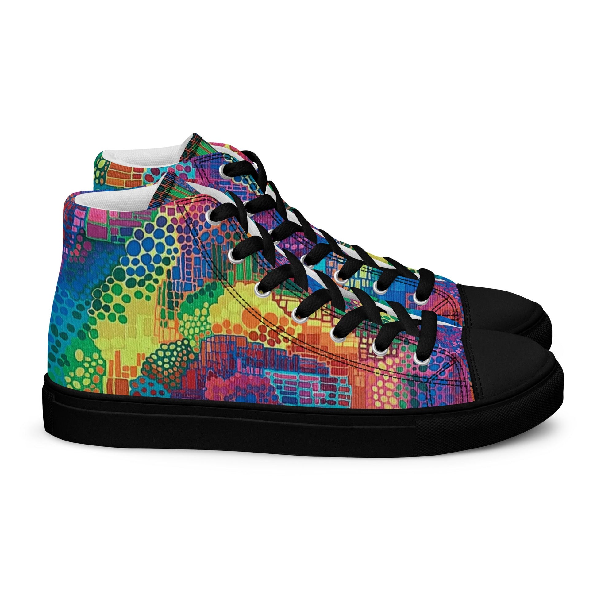 Men’s high top canvas shoes - T.Eddy’s Art Studio